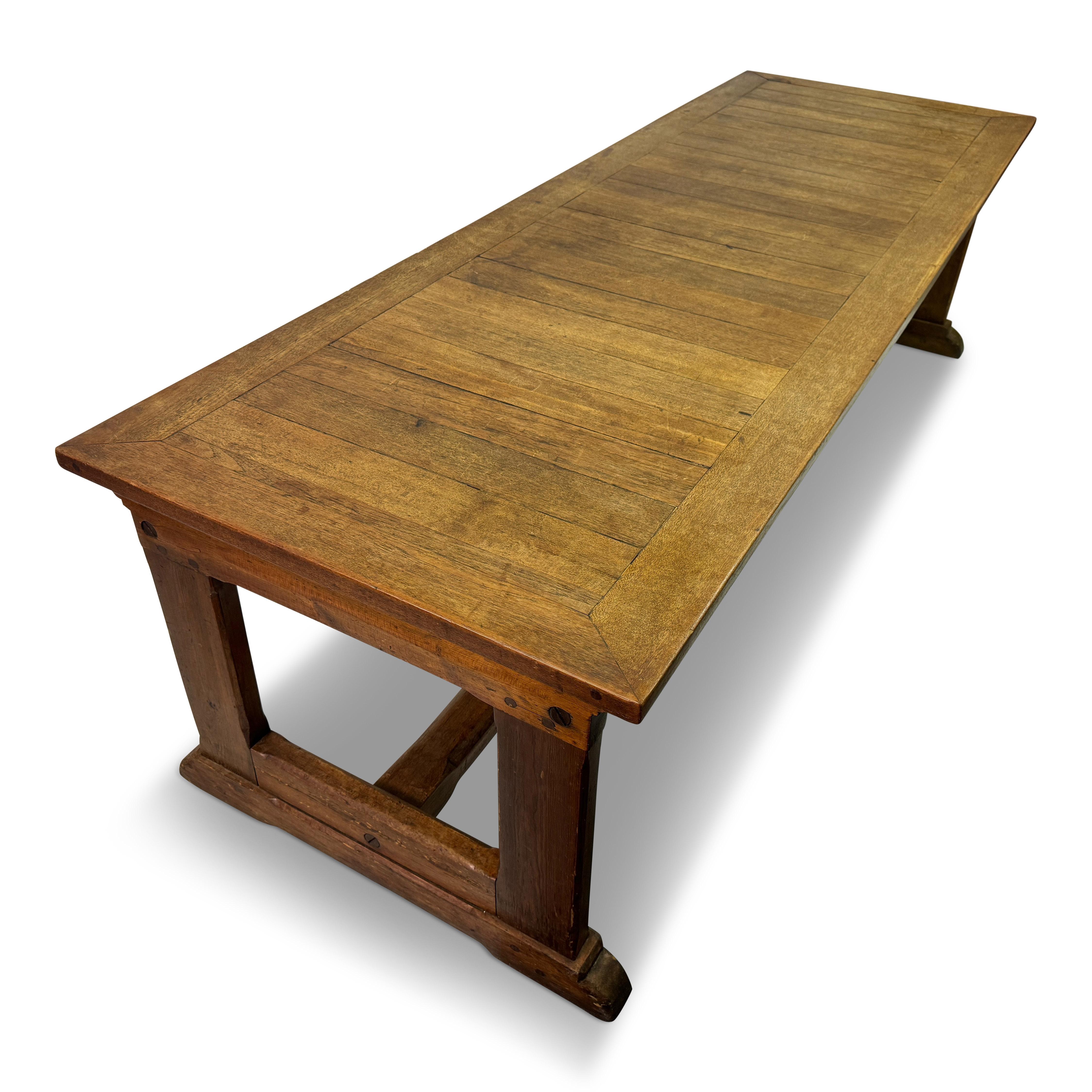 Large Teak and Pine Refectory Table 8