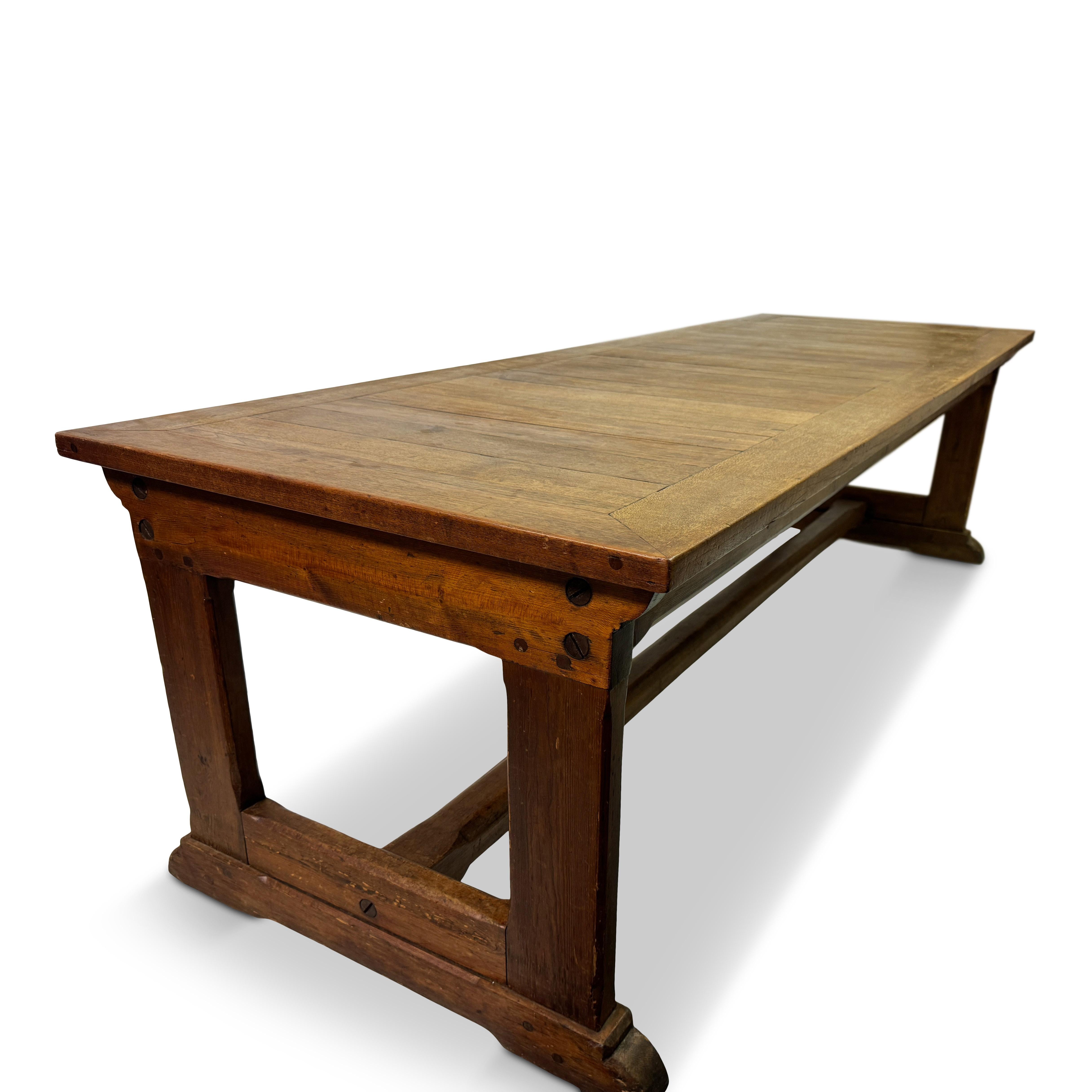 Large Teak and Pine Refectory Table 9