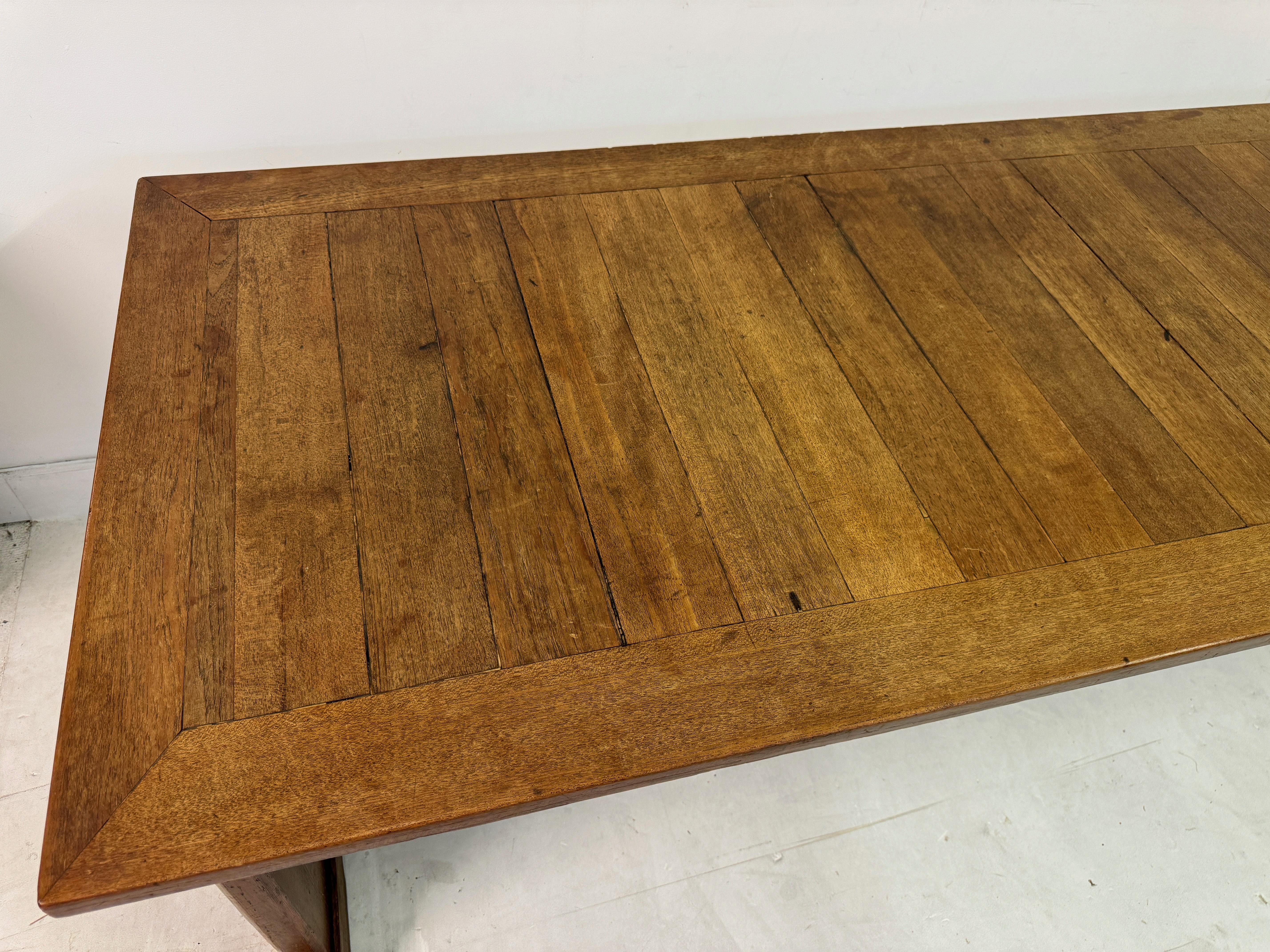 Large Teak and Pine Refectory Table In Good Condition In London, London