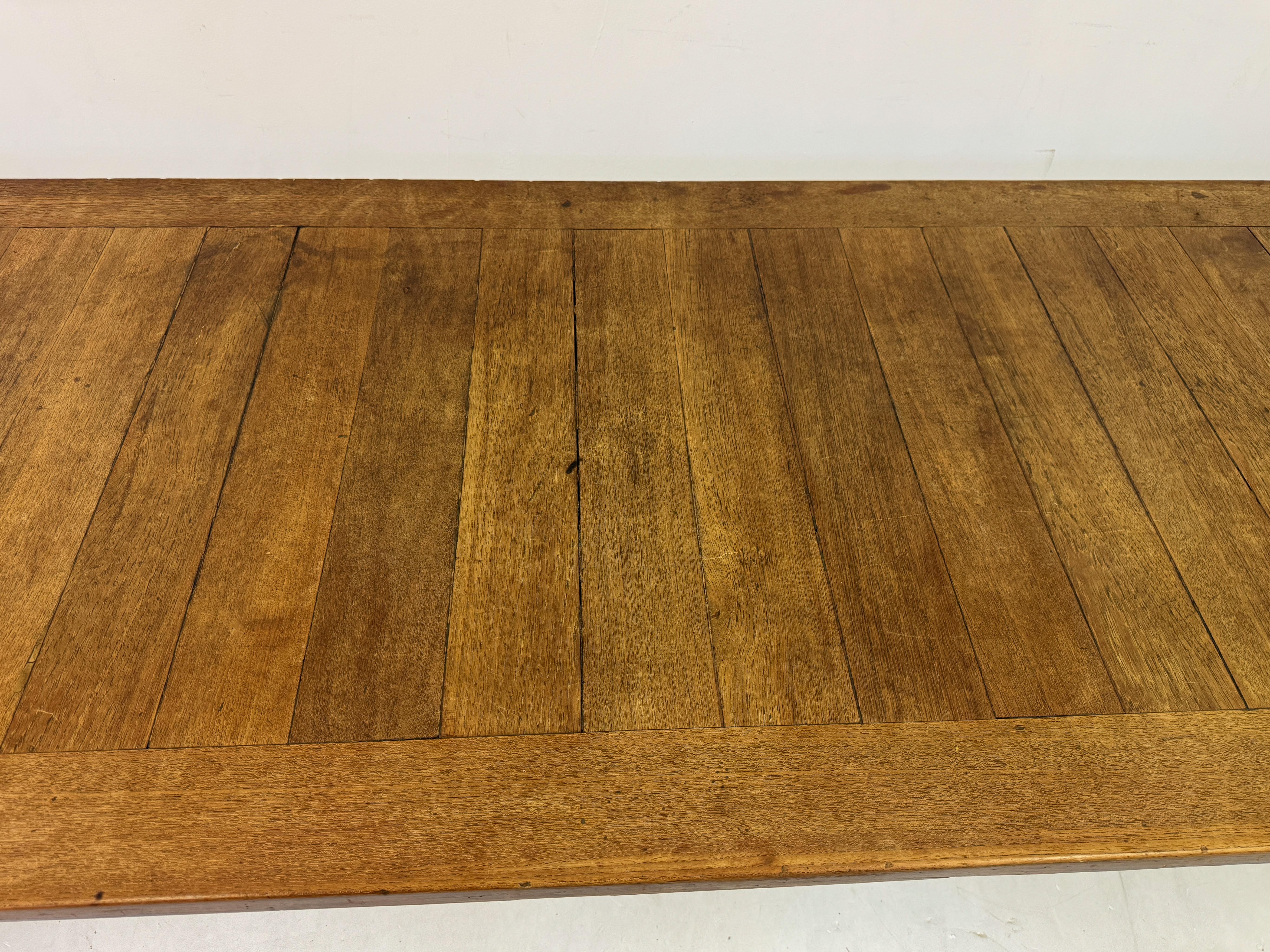 20th Century Large Teak and Pine Refectory Table