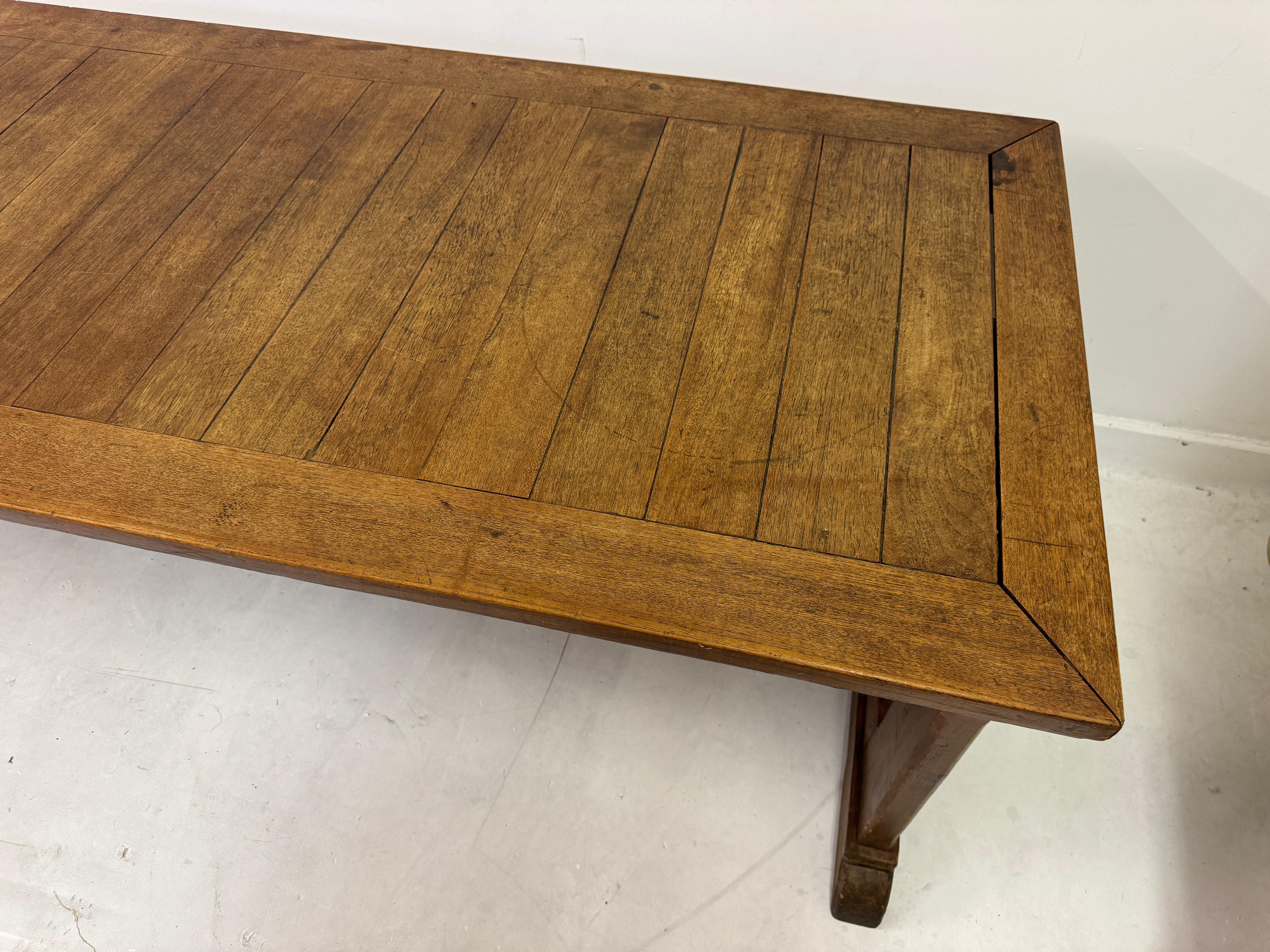Large Teak and Pine Refectory Table 1