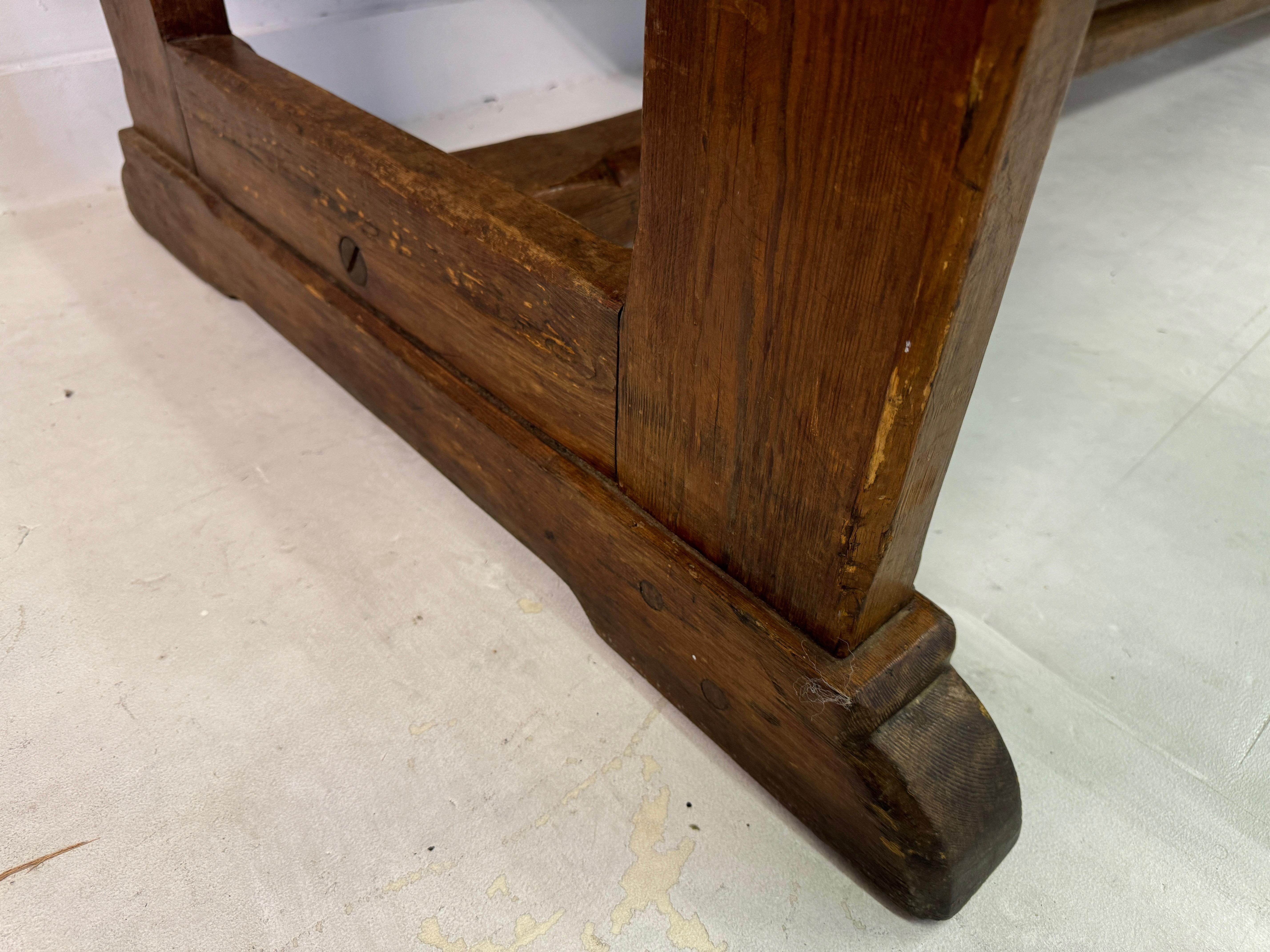 Large Teak and Pine Refectory Table 2