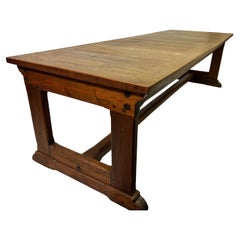 Large Teak and Pine Refectory Table