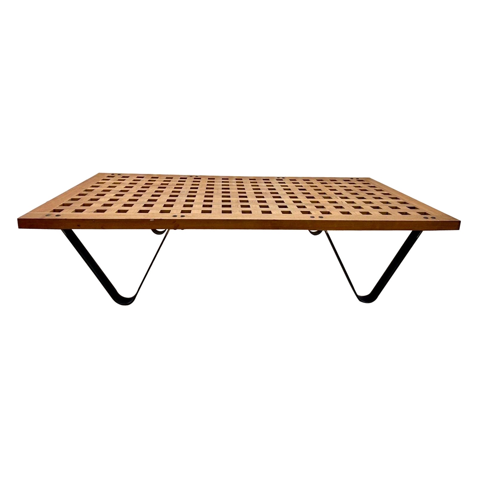 Mesa baja grande de madera de teca de restos arquitectónicos de barcos en venta