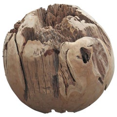 Used Large Teak Balls for Home Decor or Garden Accessories