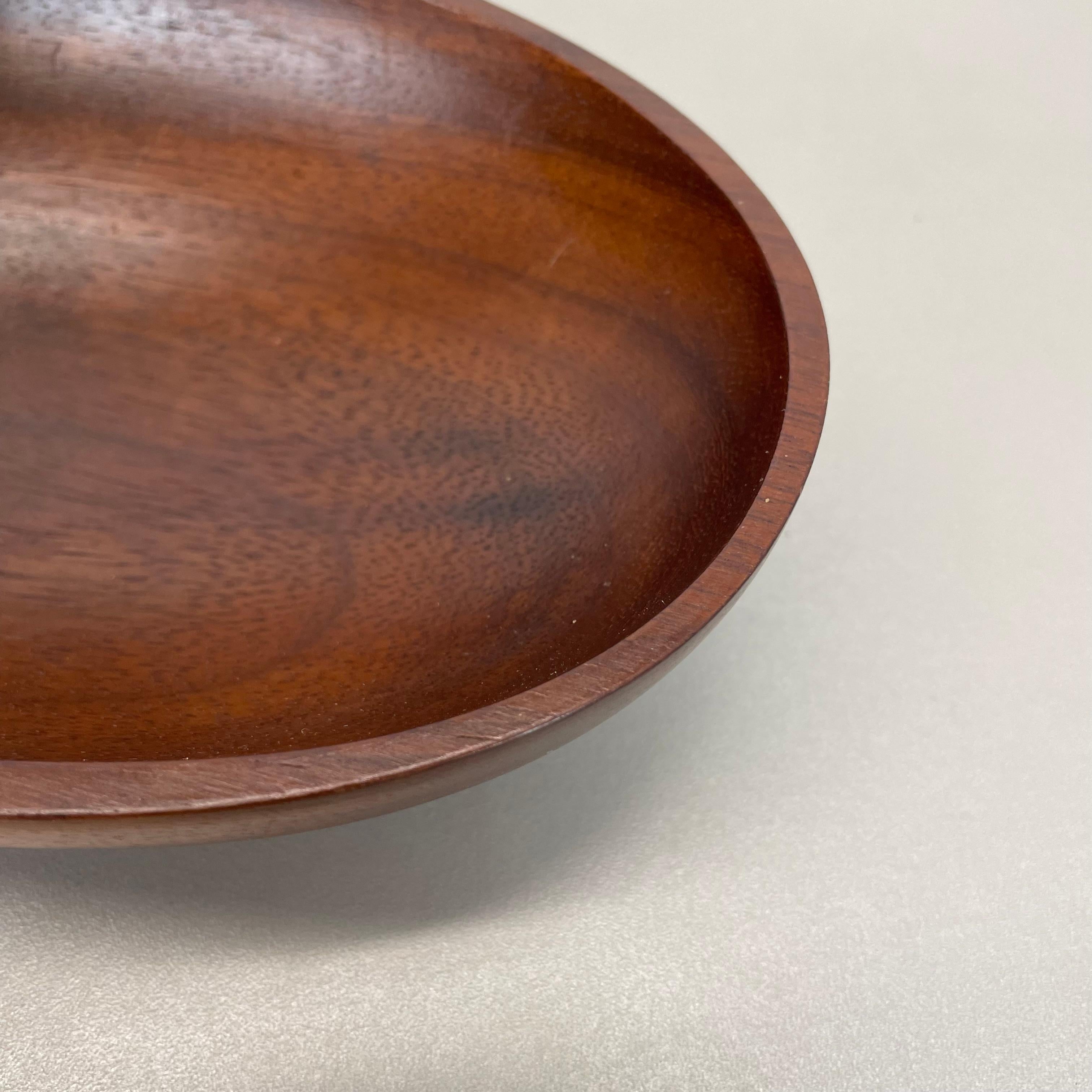 Grande ciotola in teak con manico in ottone e pelle di Carl Auböck, Austria, anni '50 in vendita 1