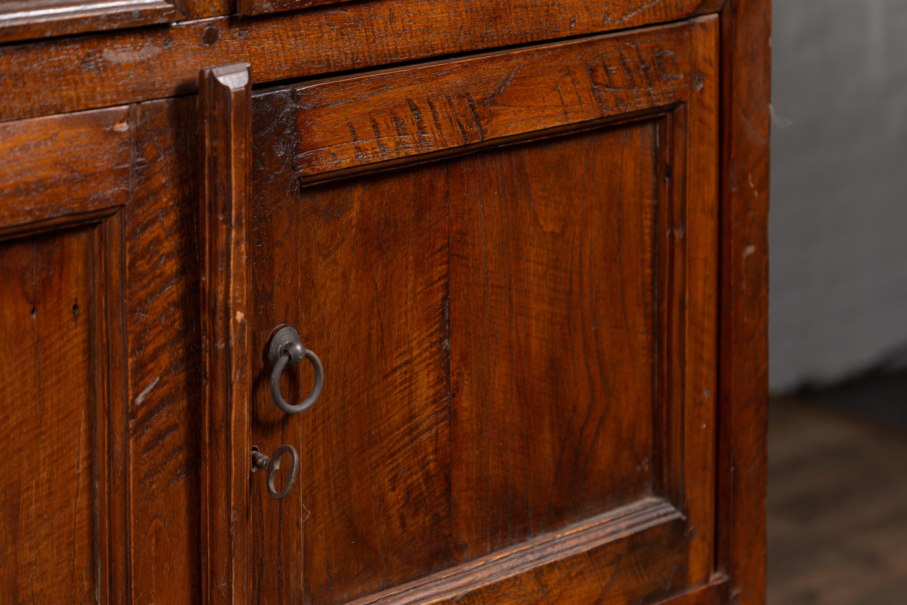 Large Teak Cabinet from Java, with Four Drawers and Four Sets of Double Doors For Sale 2