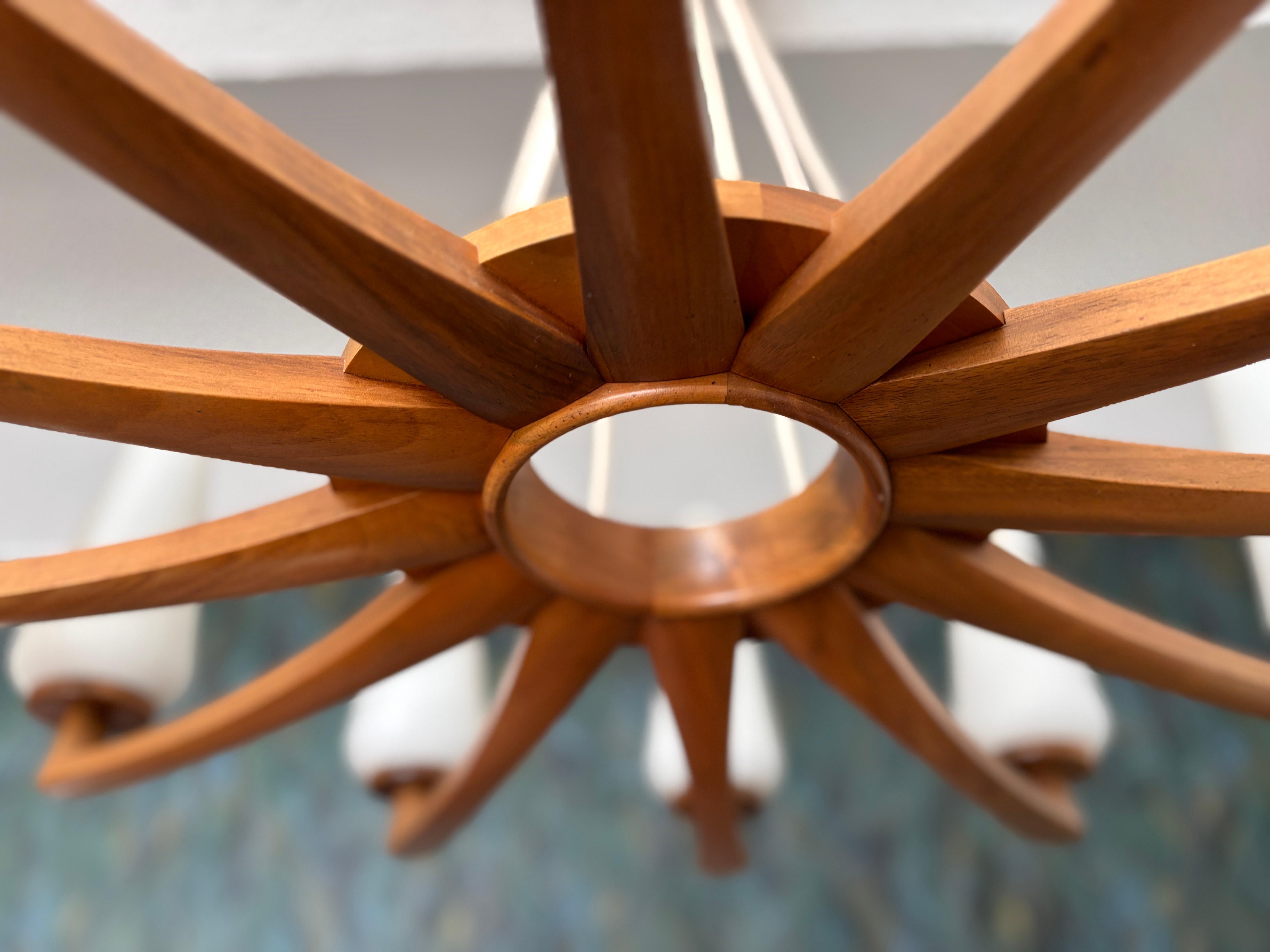Grande lampadario in teak di Uno & Östen Kristiansson by Vittsjö in vendita 5