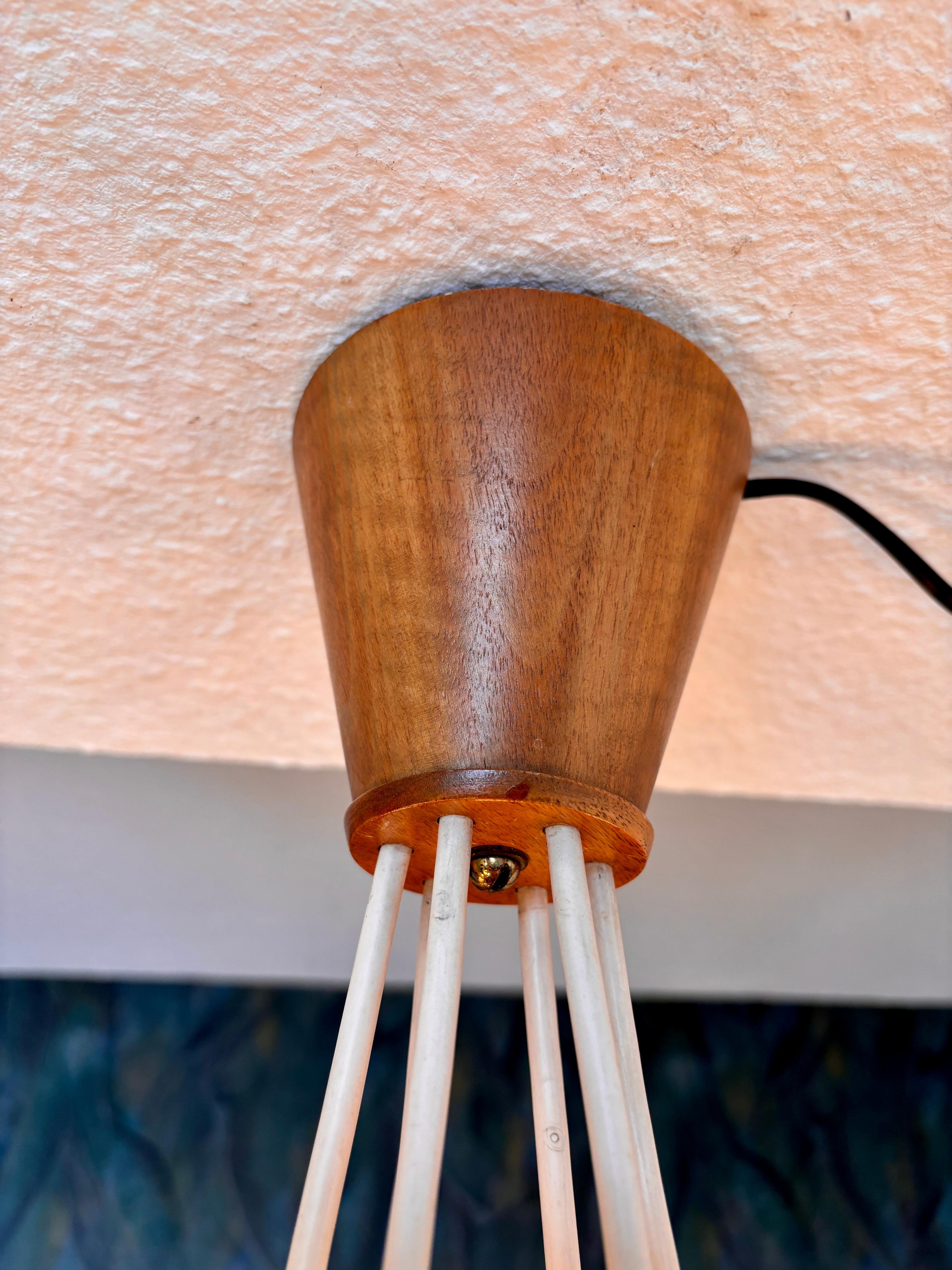 Grande lampadario in teak di Uno & Östen Kristiansson by Vittsjö in vendita 6