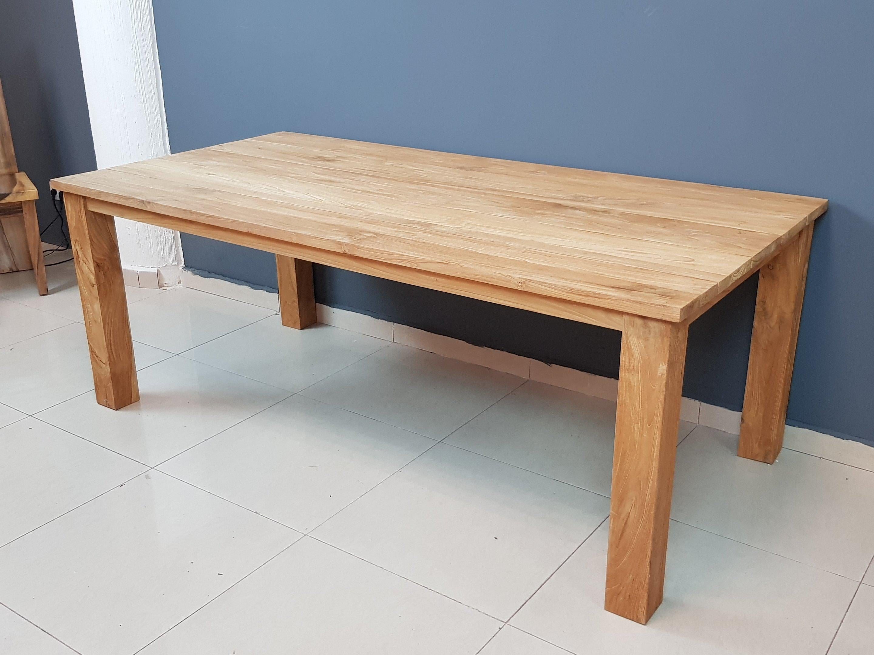 Contemporary Large Teak Dining Table