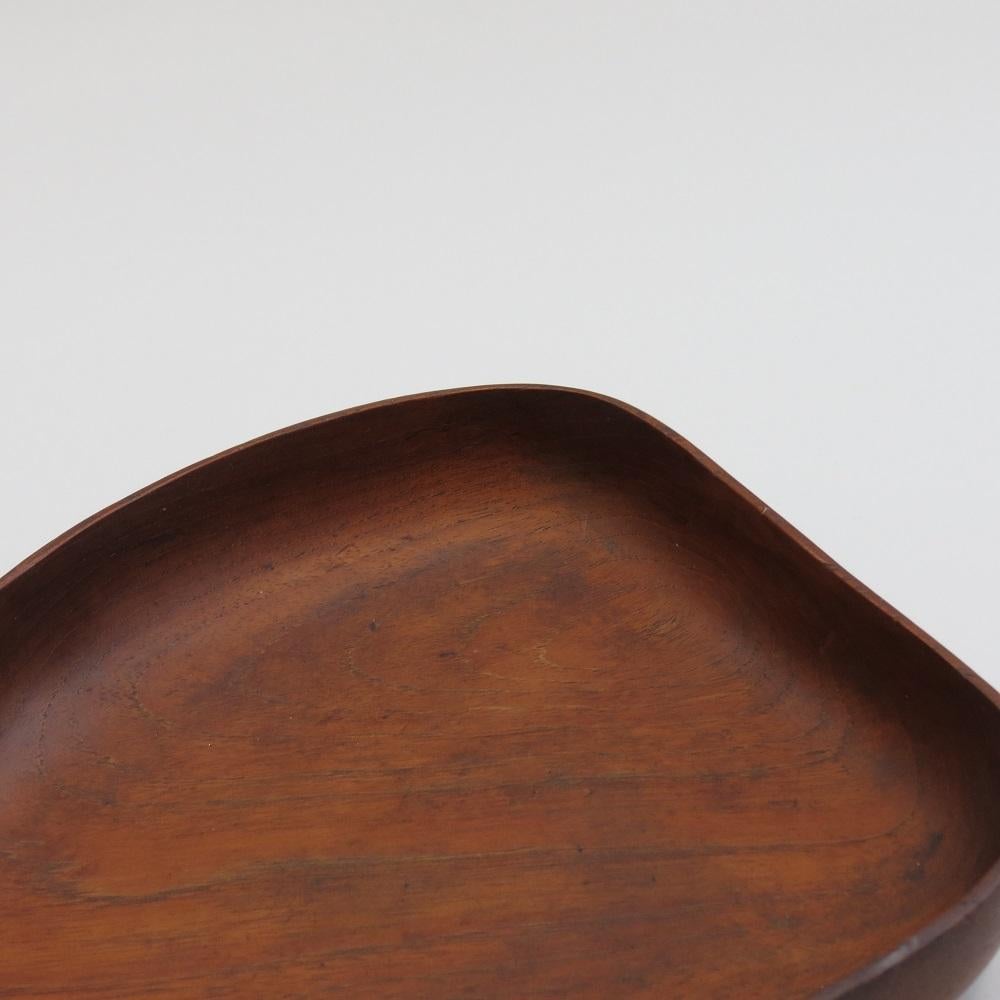 Large Teak Dish with Handle Midcentury 1960s 4