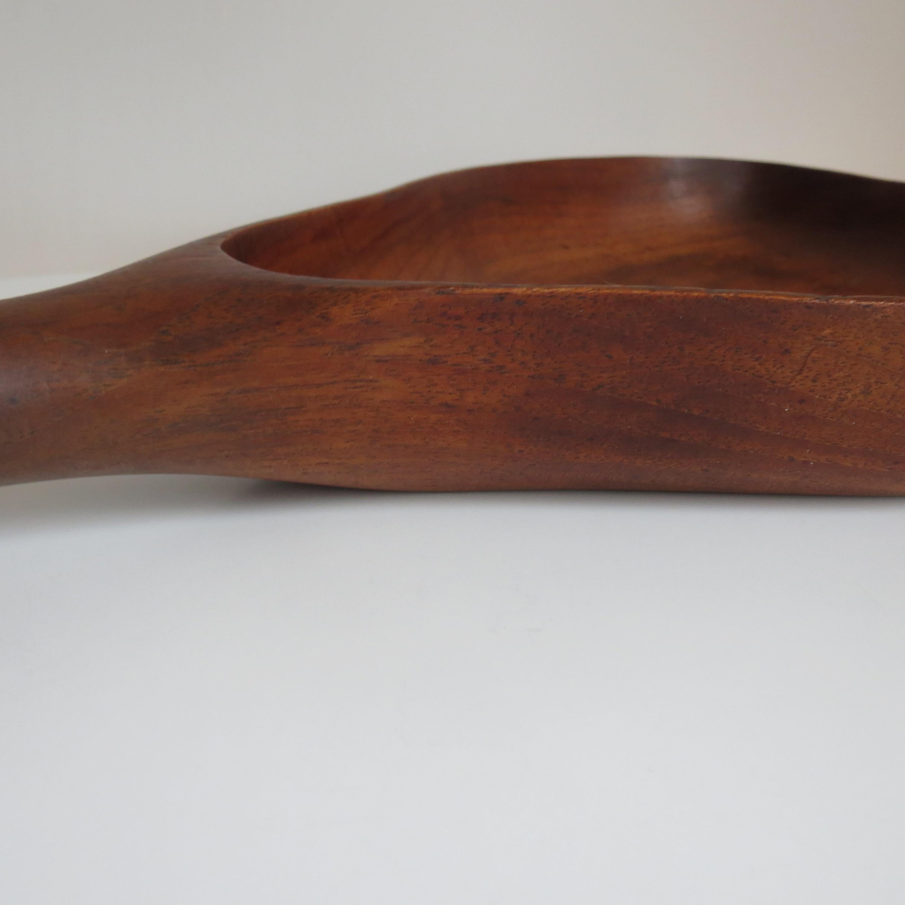 Large Teak Dish with Handle Midcentury 1960s 1