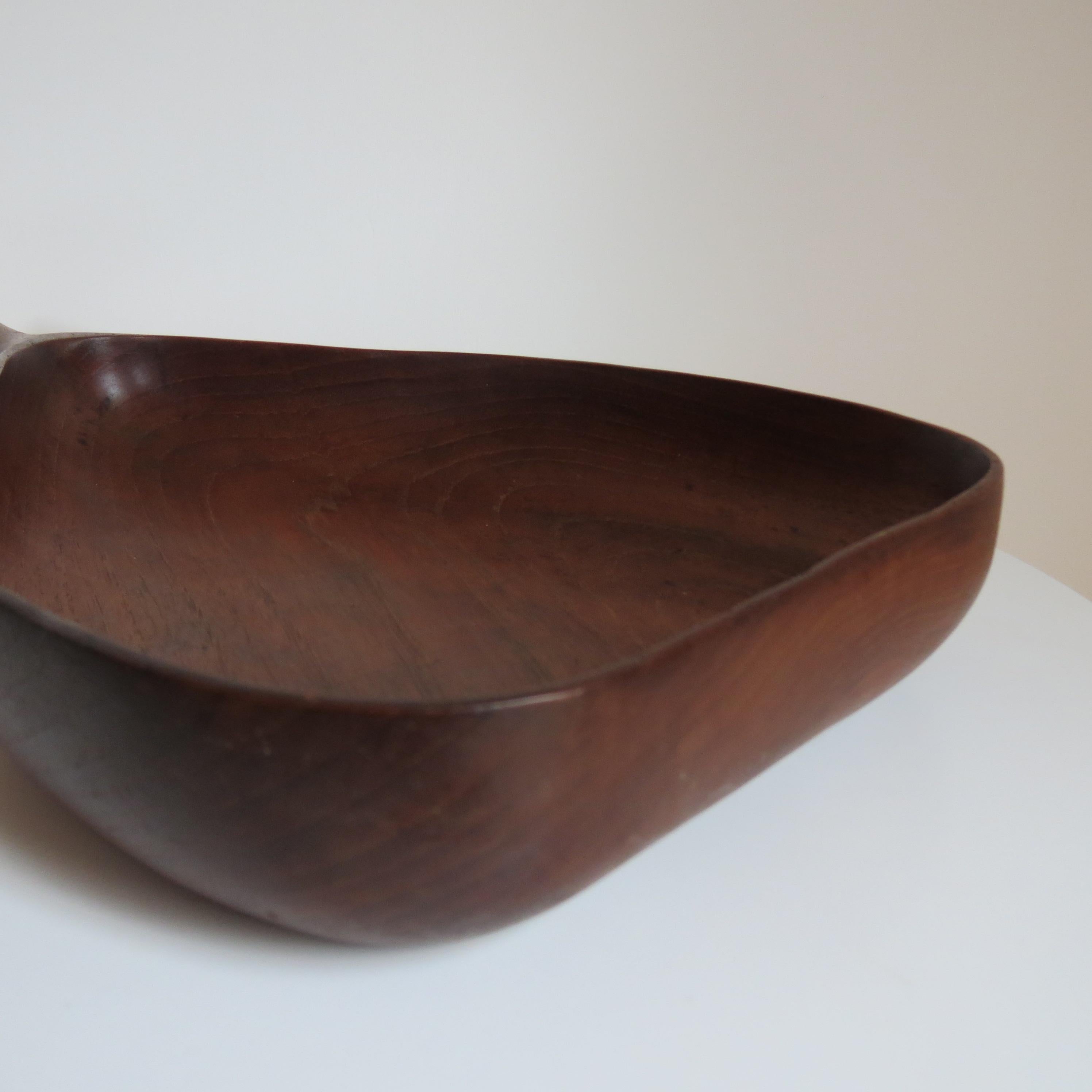 20th Century Large Teak Dish with Handle Midcentury 1960s