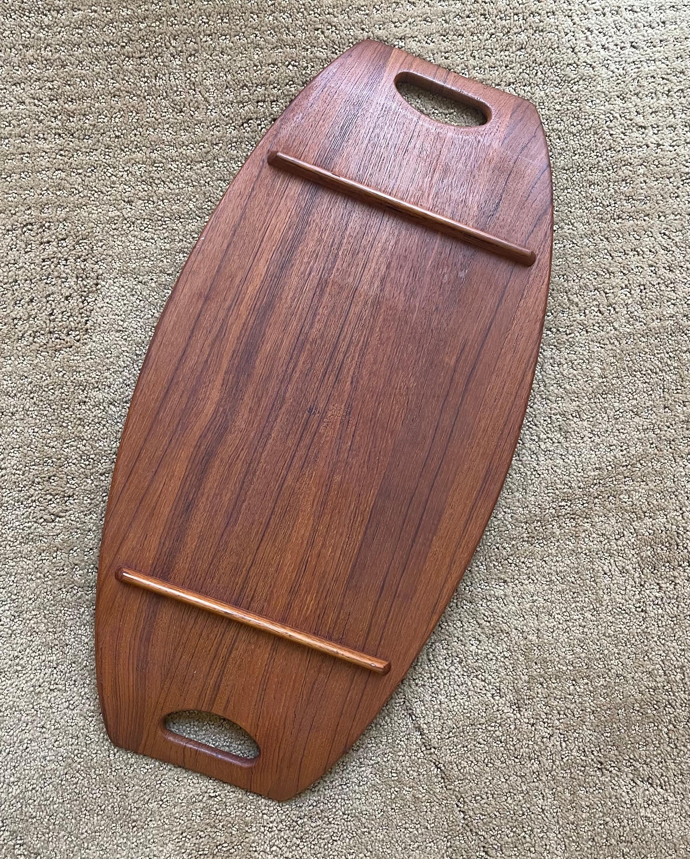 Large Teak Gondola Tray by Jens Quistgaard for Dansk, Early Production 3
