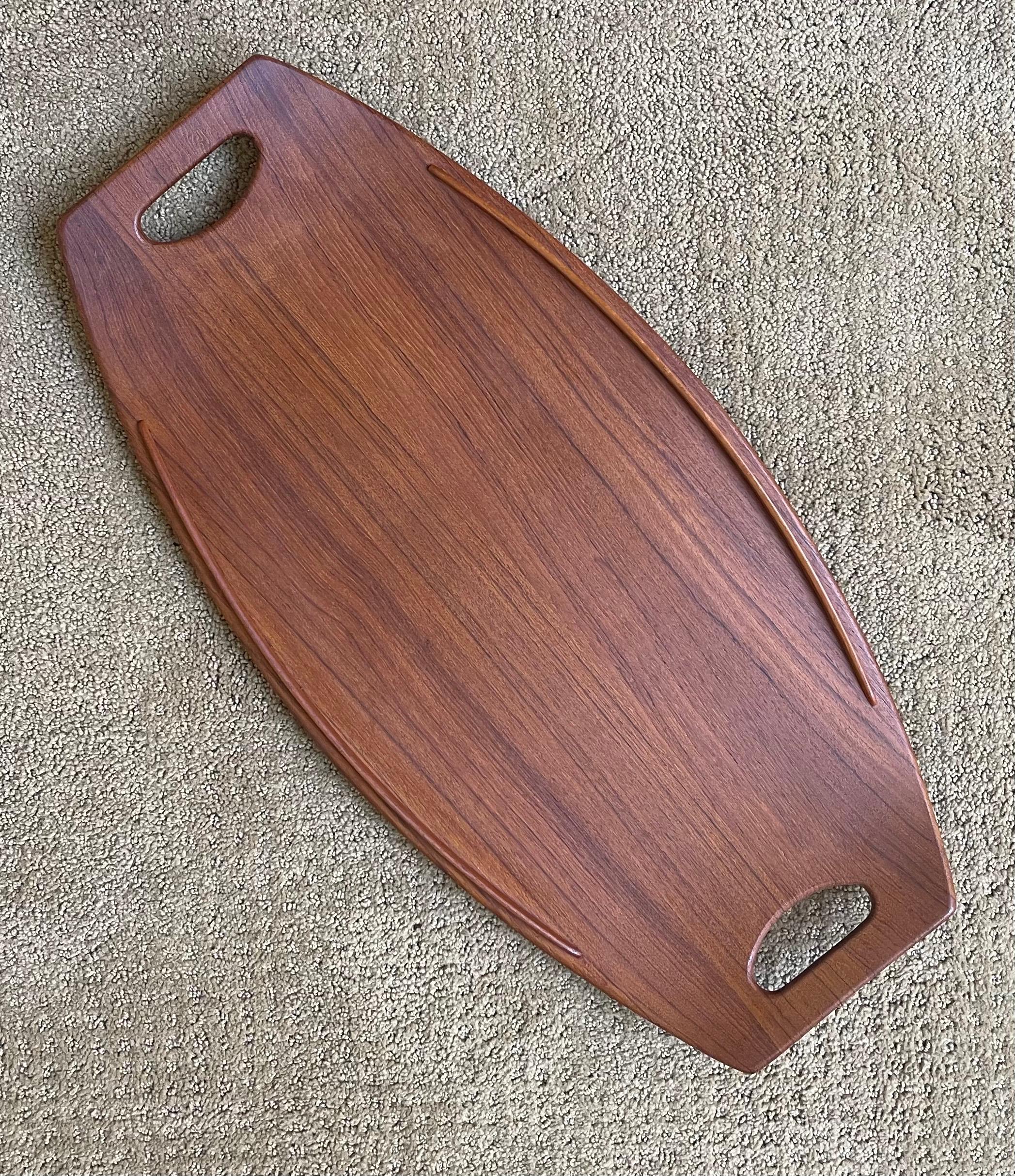 Large Teak Gondola Tray by Jens Quistgaard for Dansk, Early Production 5