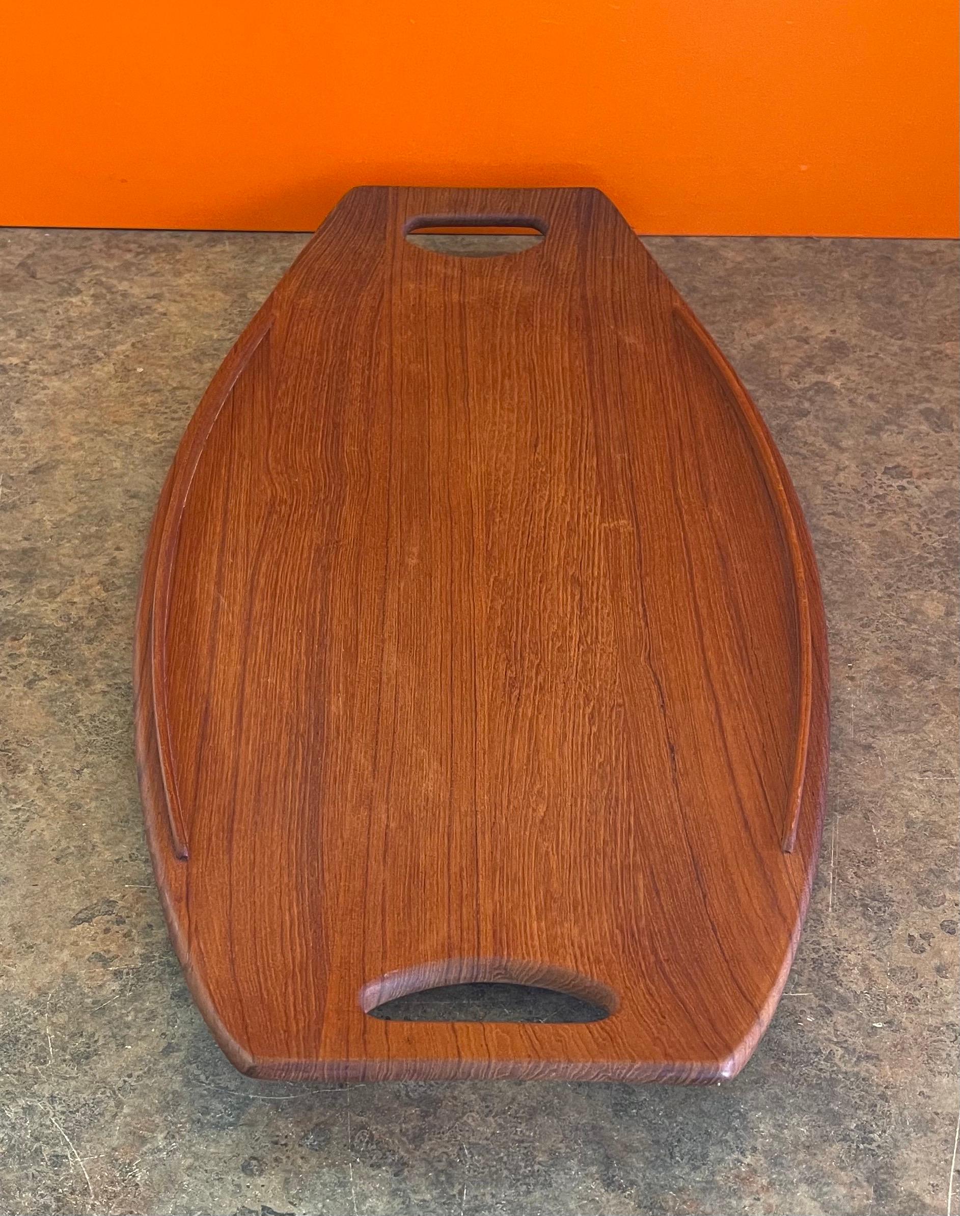 20th Century Large Teak Gondola Tray by Jens Quistgaard for Dansk, Early Production