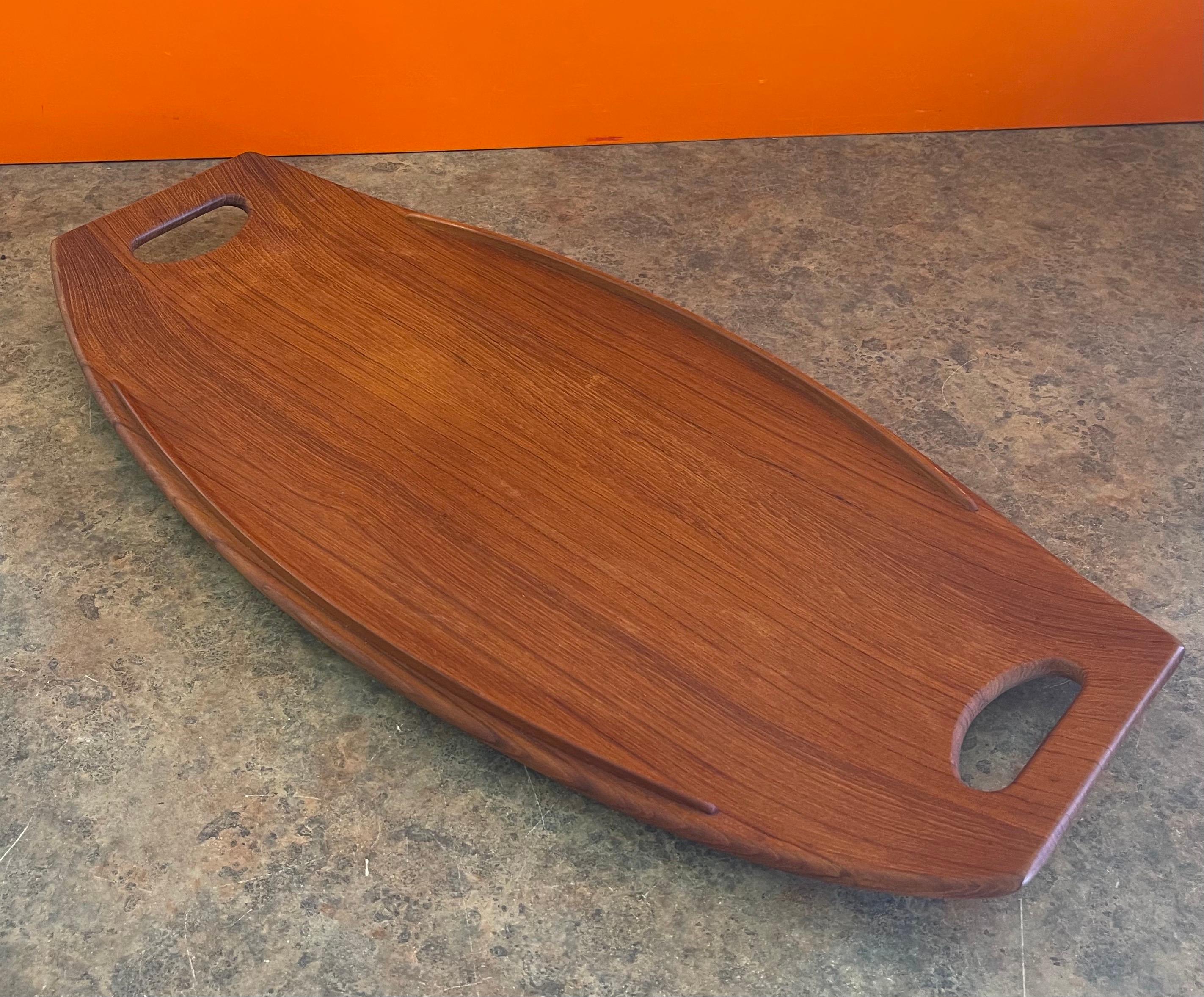 Large Teak Gondola Tray by Jens Quistgaard for Dansk, Early Production 1