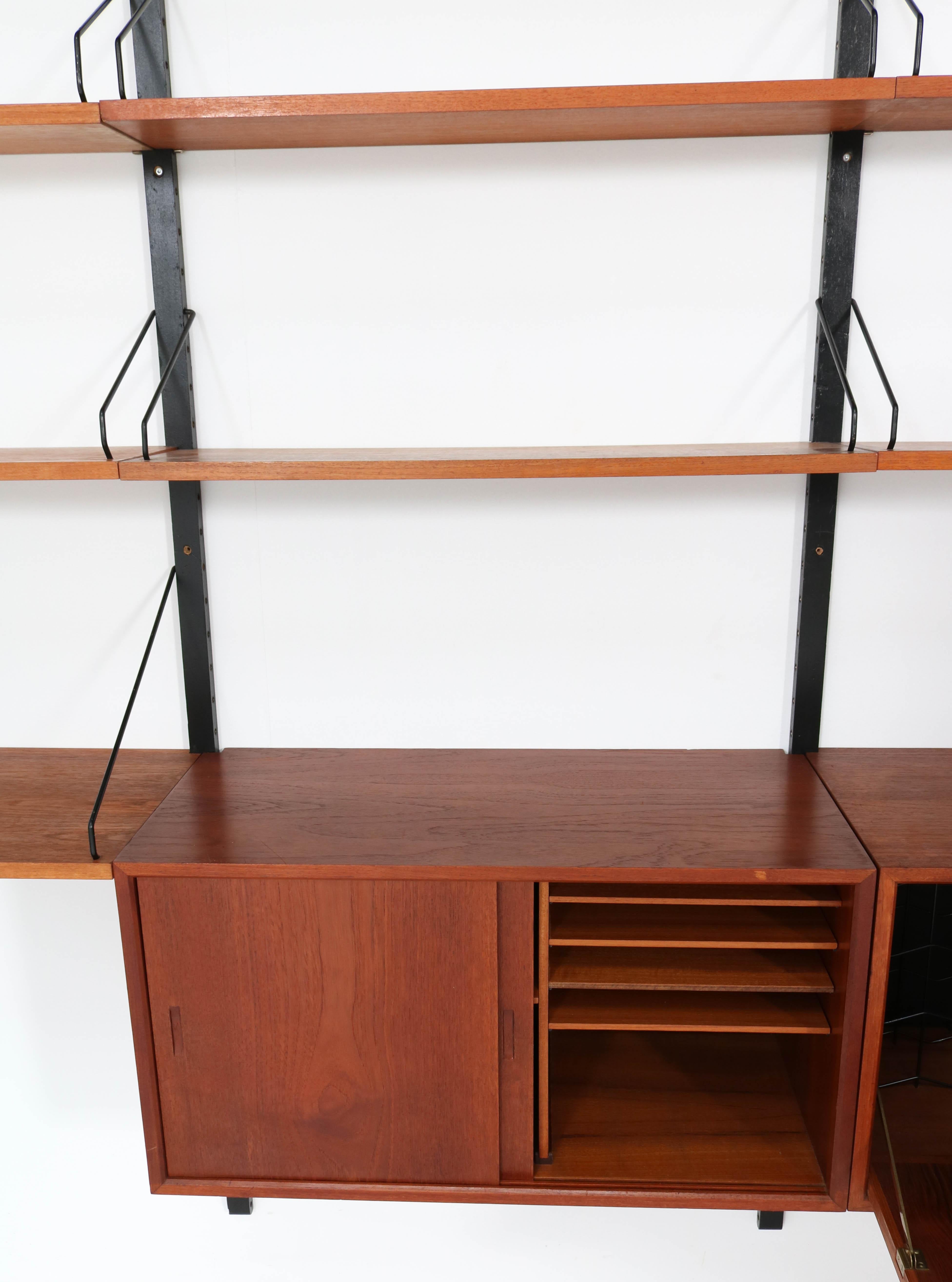 Large Teak Mid-Century Modern Royal Wall Unit by Poul Cadovius, 1950s 5