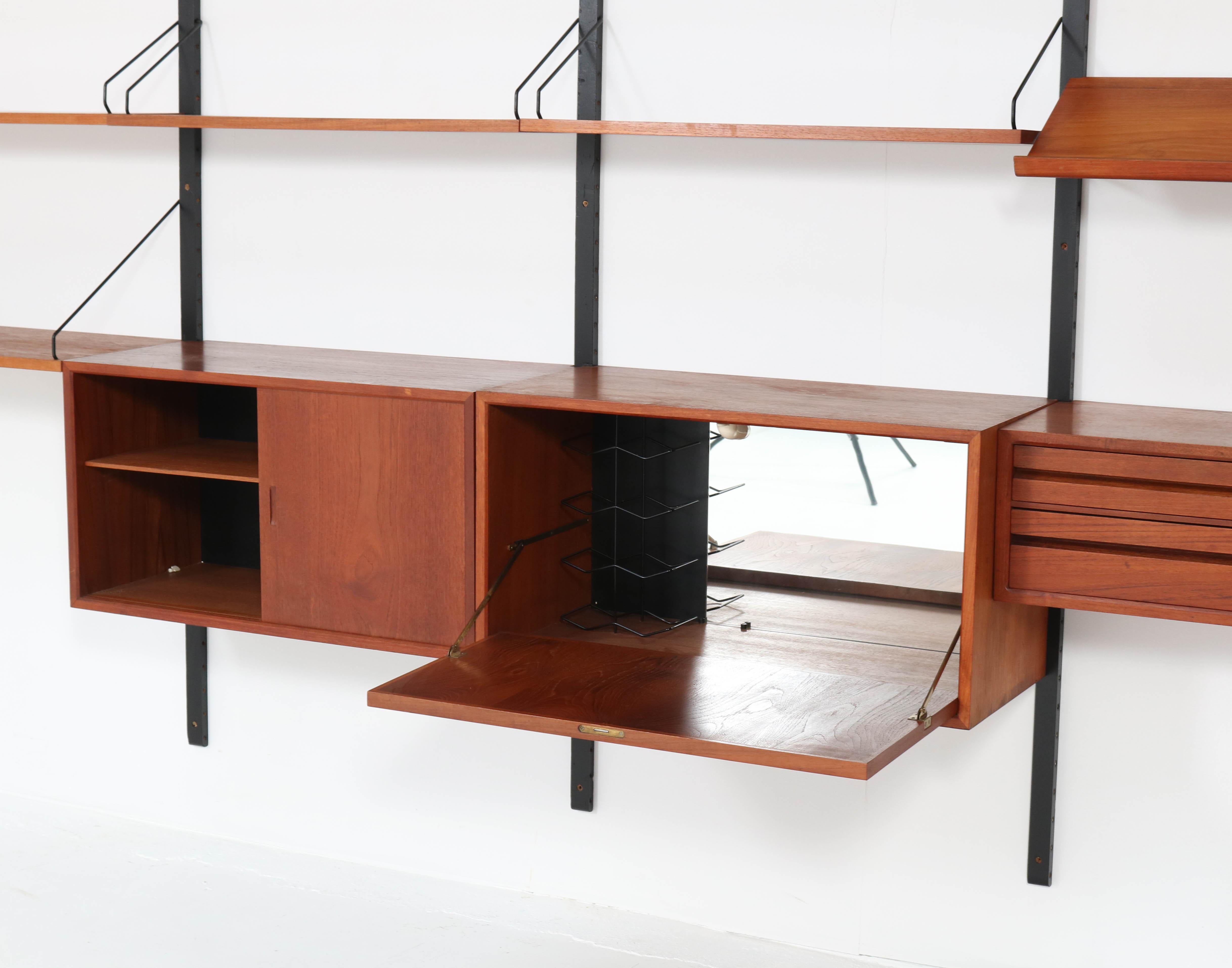 Large Teak Mid-Century Modern Royal Wall Unit by Poul Cadovius, 1950s 8