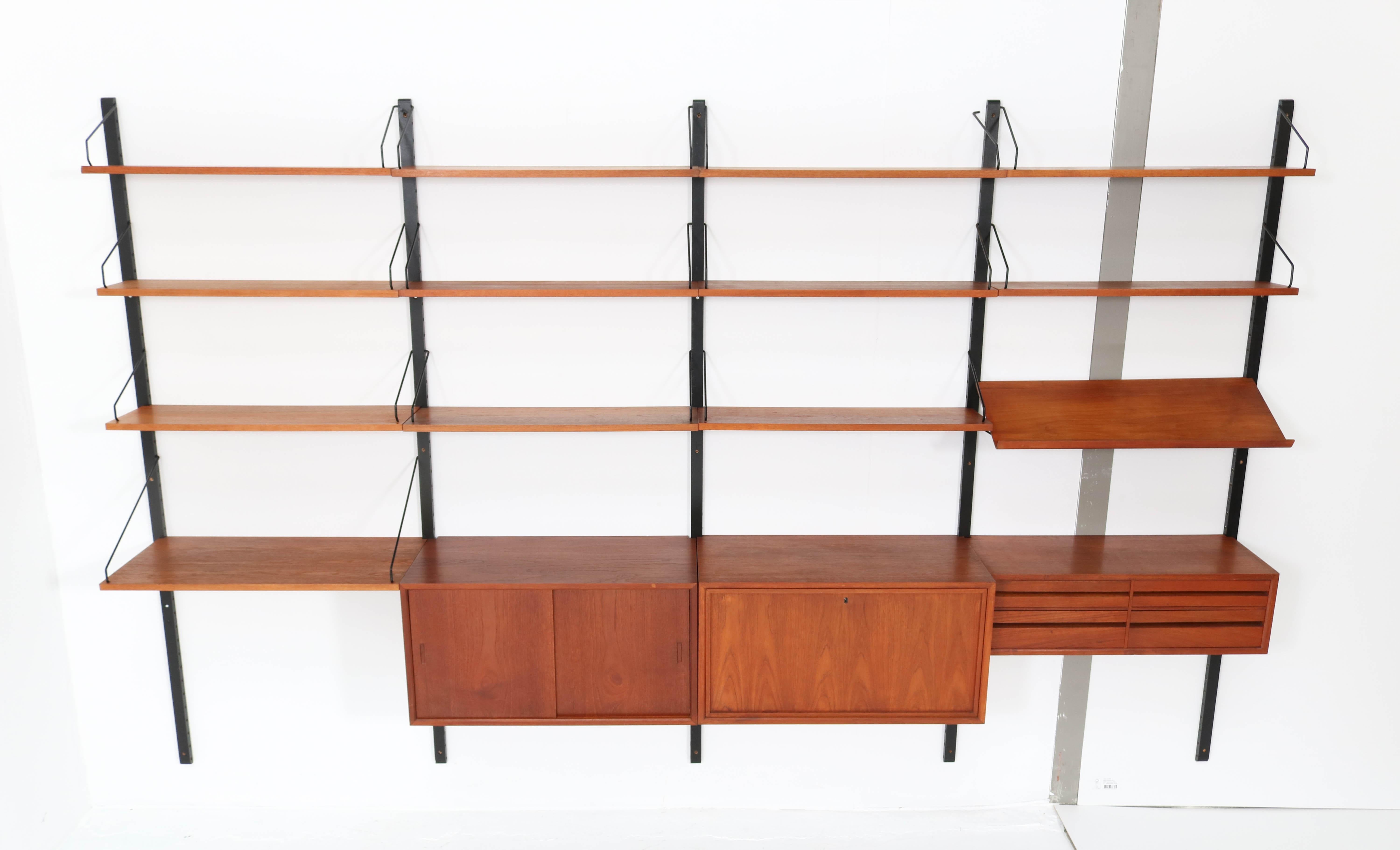 Large Teak Mid-Century Modern Royal Wall Unit by Poul Cadovius, 1950s 2