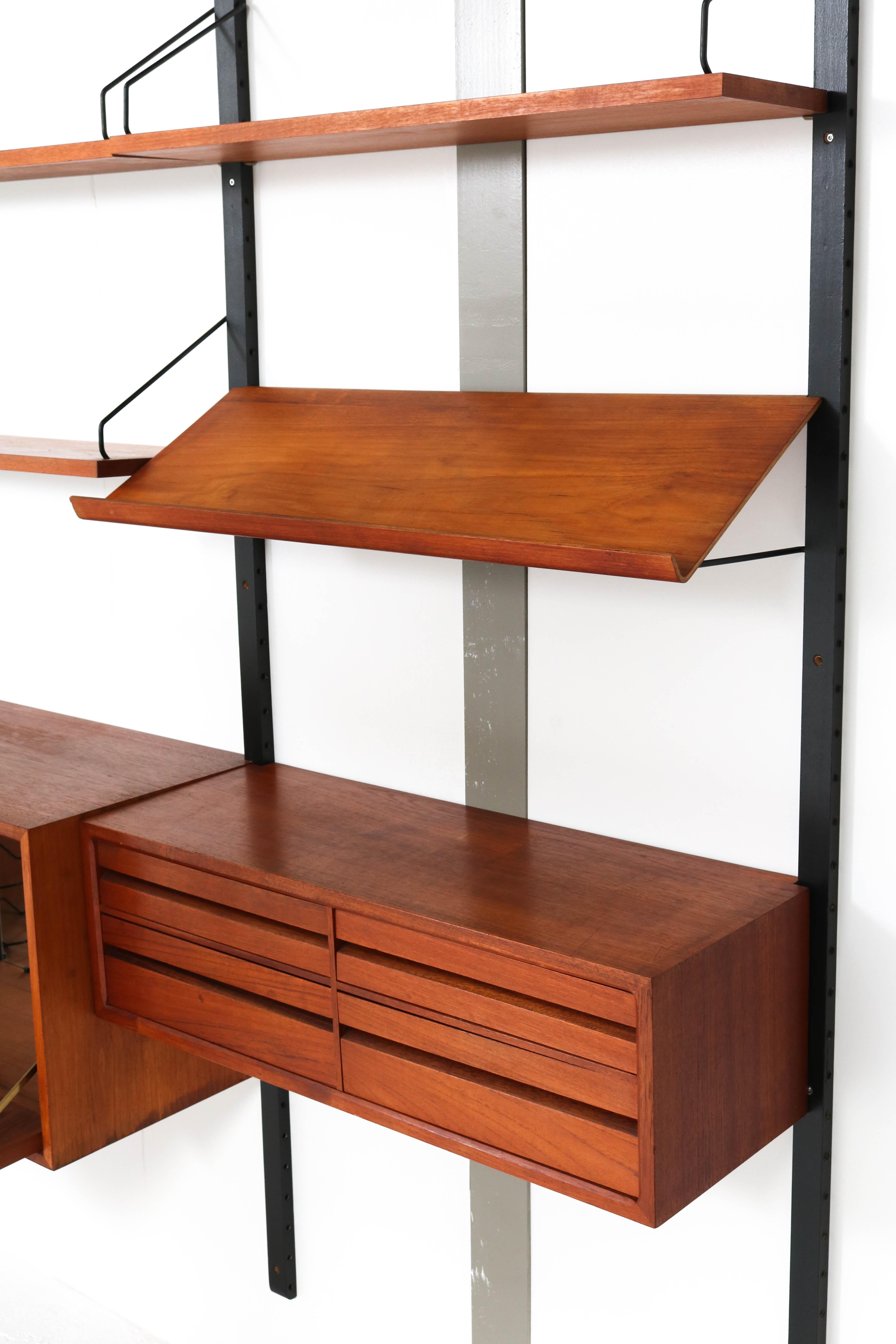 Large Teak Mid-Century Modern Royal Wall Unit by Poul Cadovius, 1950s 3
