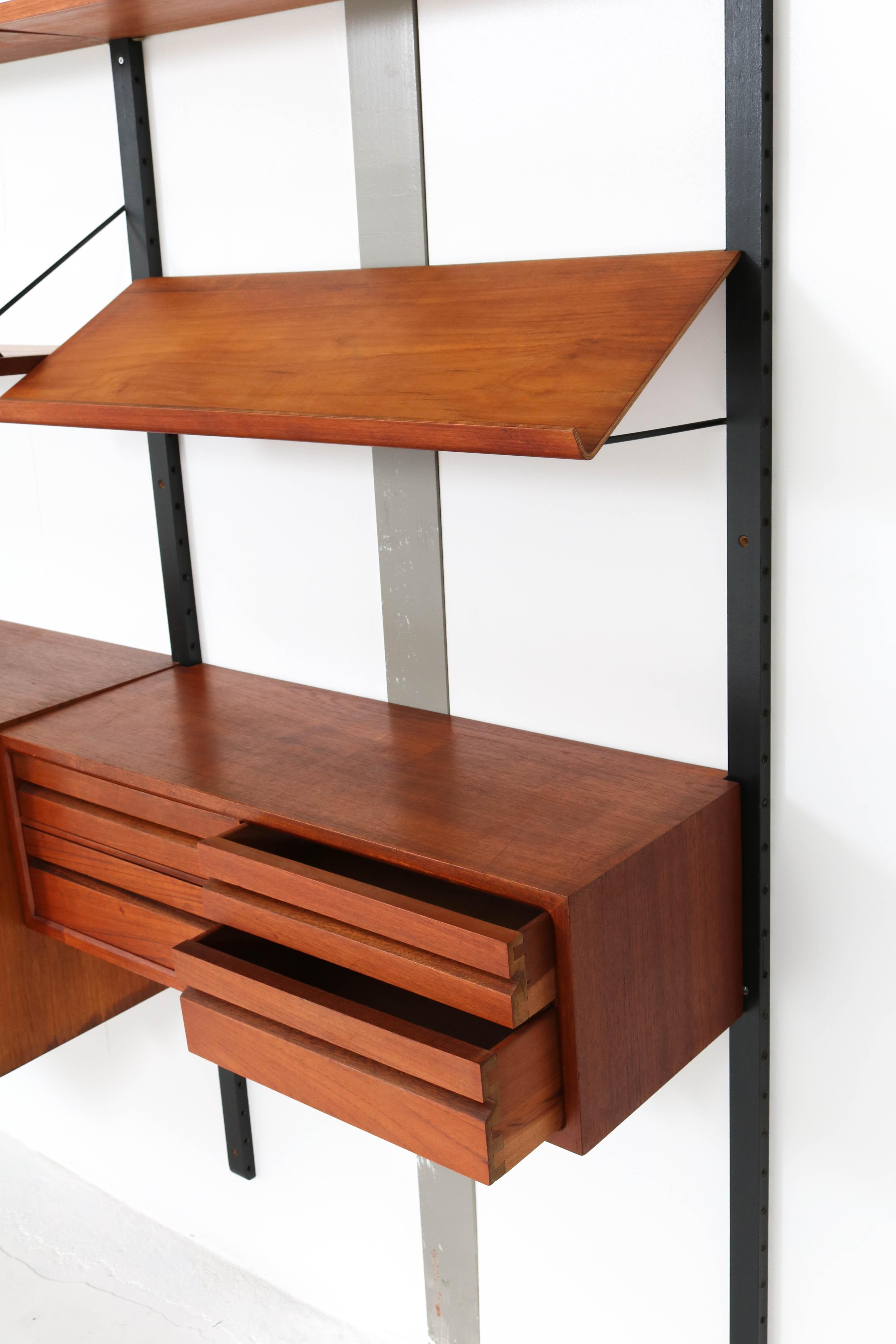 Large Teak Mid-Century Modern Royal Wall Unit by Poul Cadovius, 1950s 4
