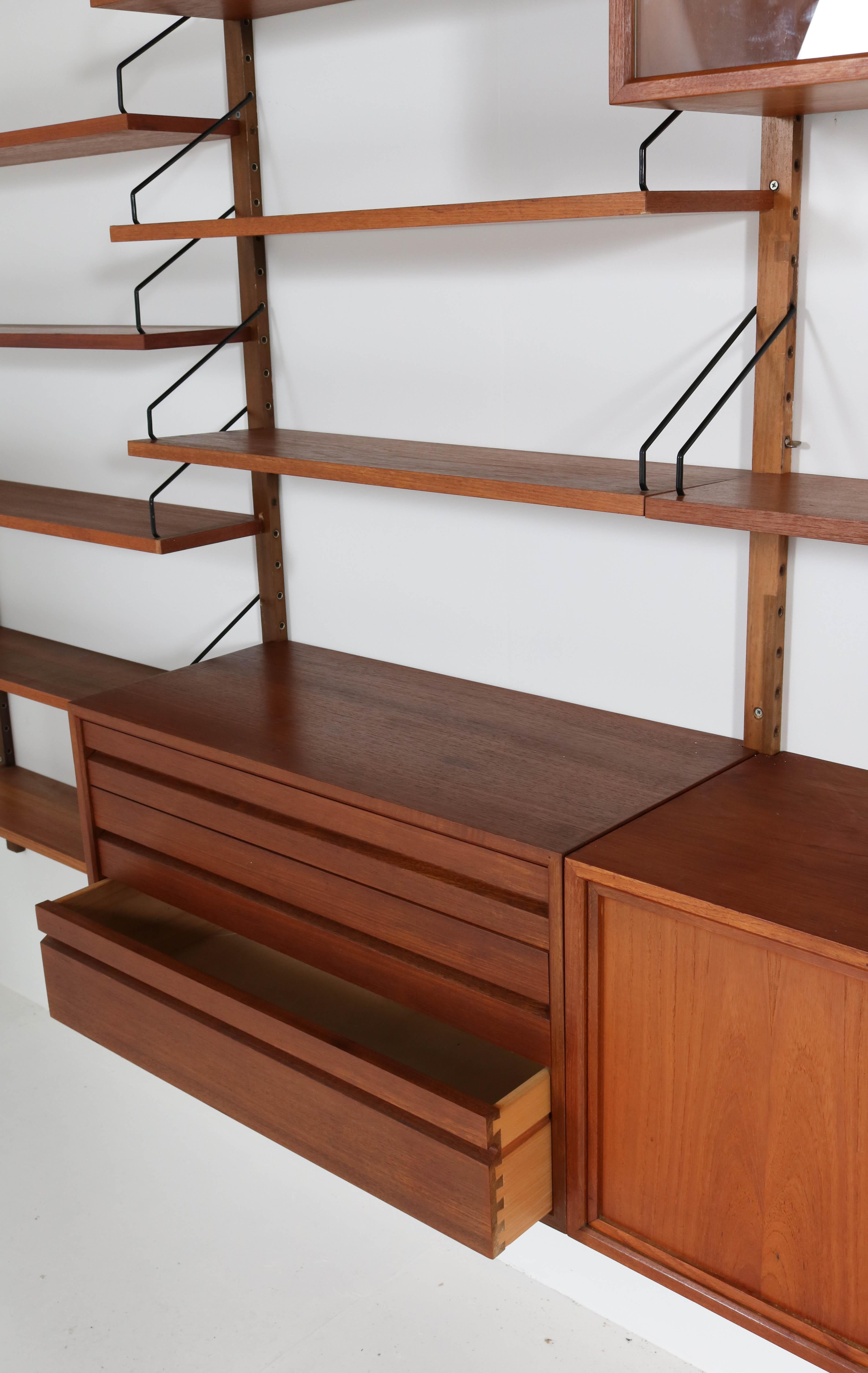 Large Teak Mid-Century Modern Royal Wall Unit by Poul Cadovius for Cado, 1960s 6