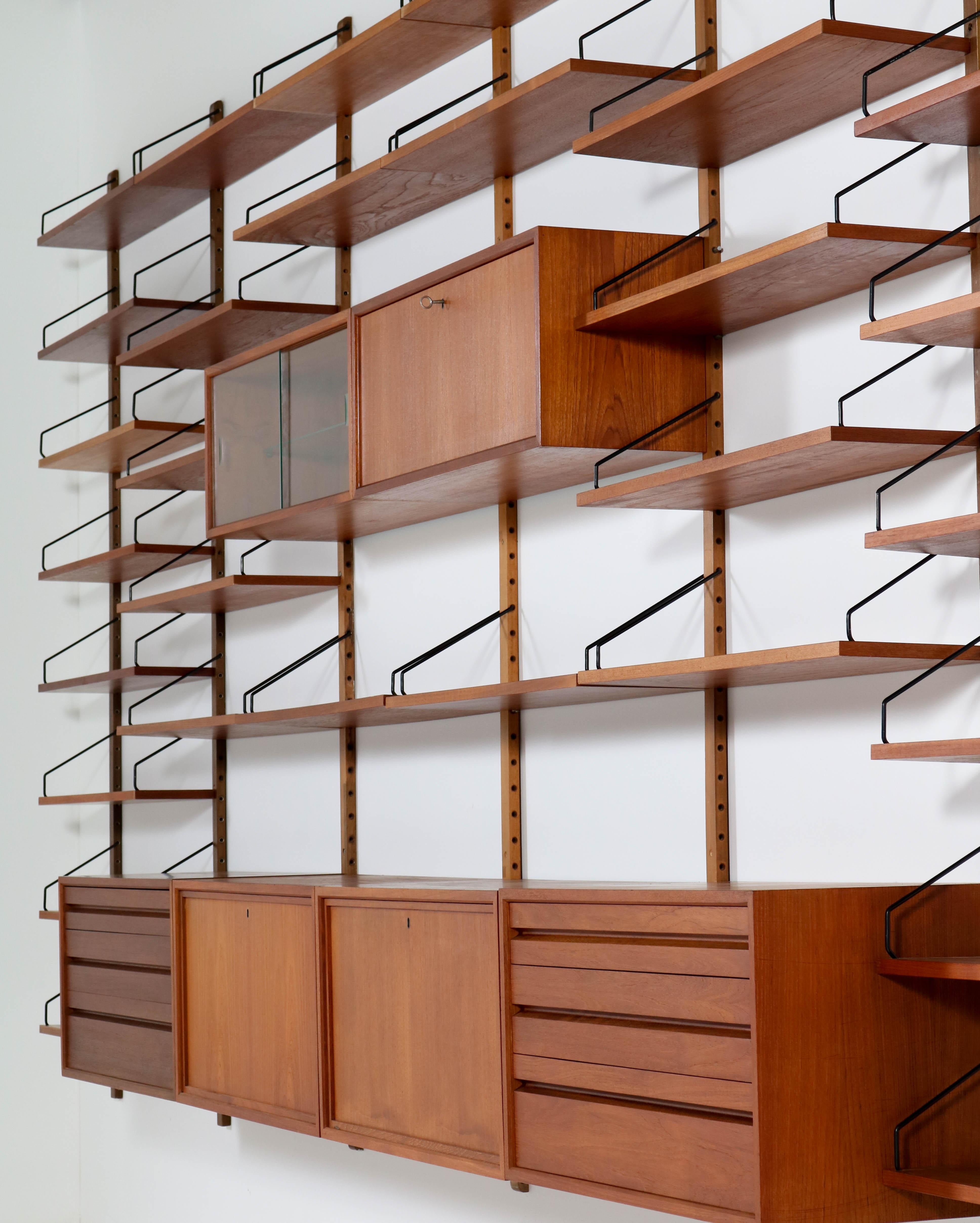 Large Teak Mid-Century Modern Royal Wall Unit by Poul Cadovius for Cado, 1960s 7