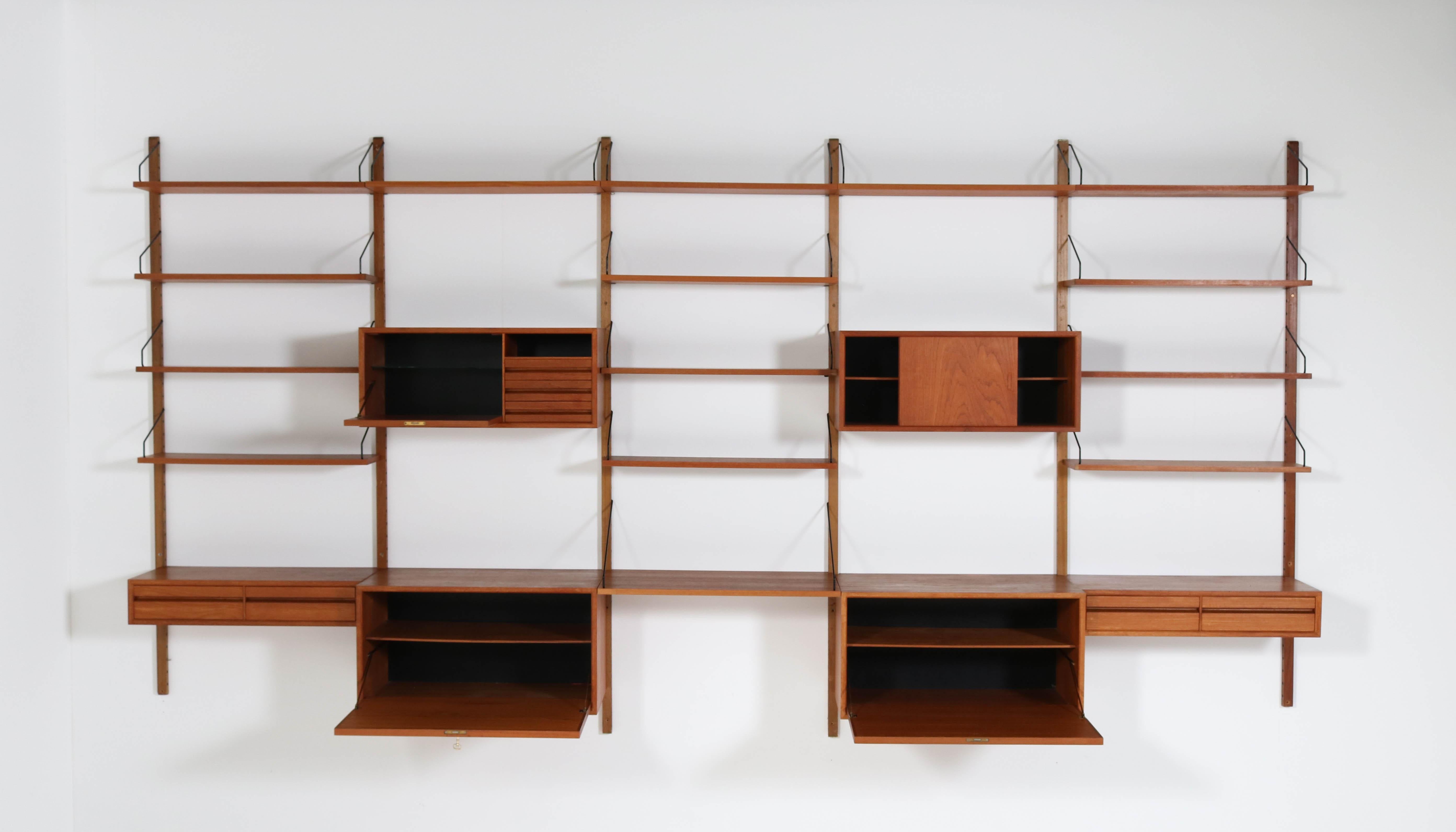 Large Teak Mid-Century Modern Royal Wall Unit by Poul Cadovius for Cado, 1960s 13