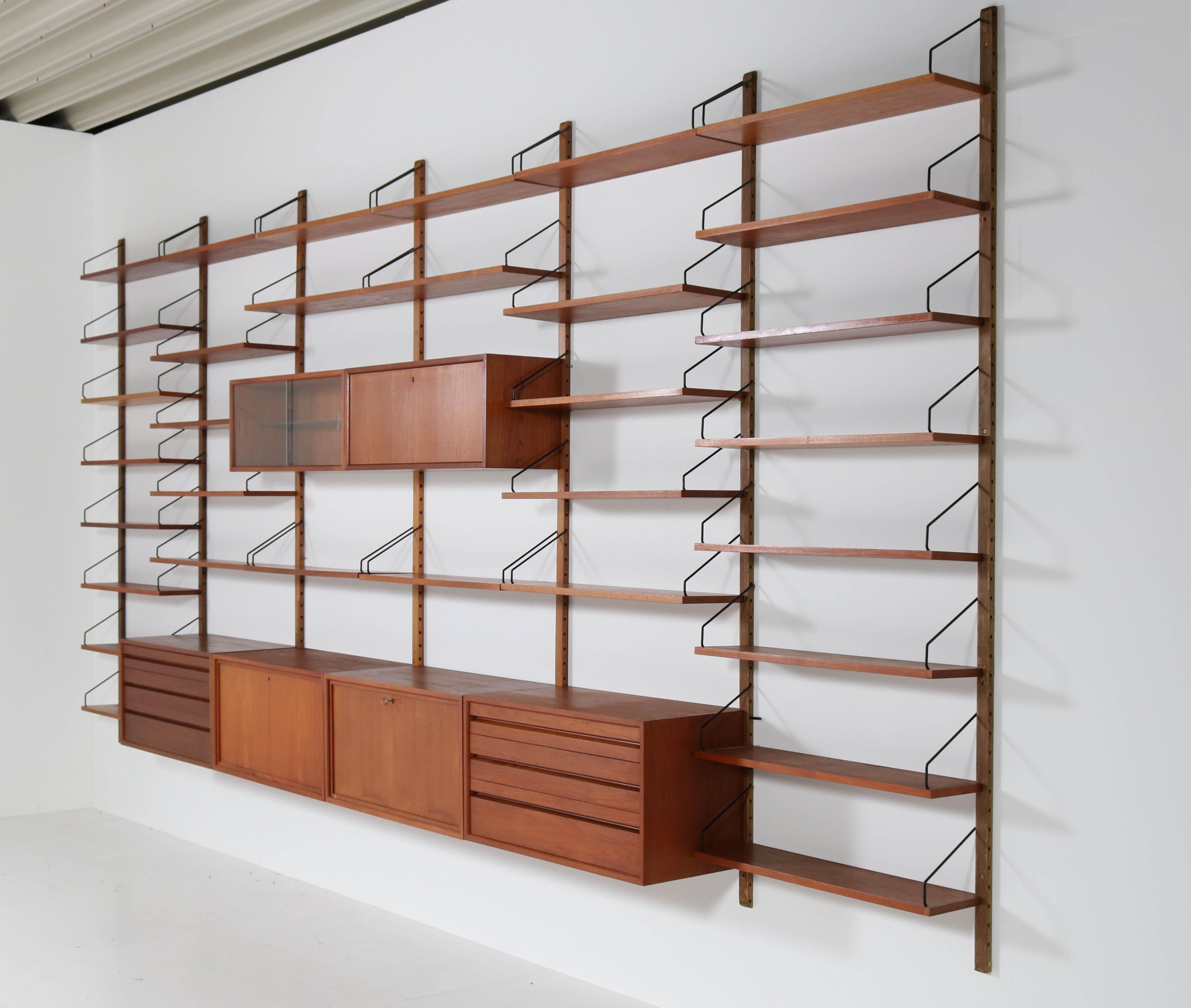 Danish Large Teak Mid-Century Modern Royal Wall Unit by Poul Cadovius for Cado, 1960s