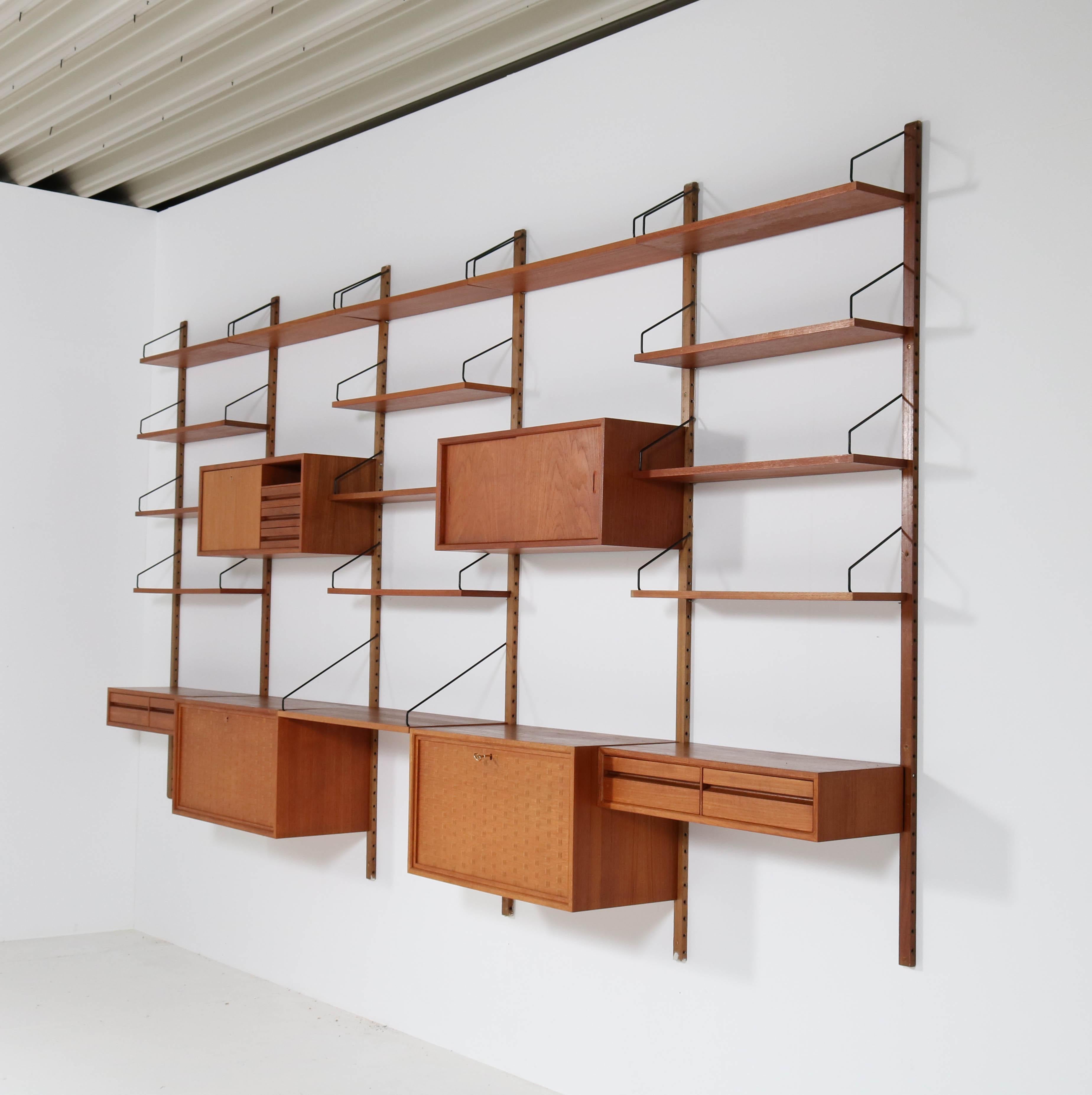 Danish Large Teak Mid-Century Modern Royal Wall Unit by Poul Cadovius for Cado, 1960s