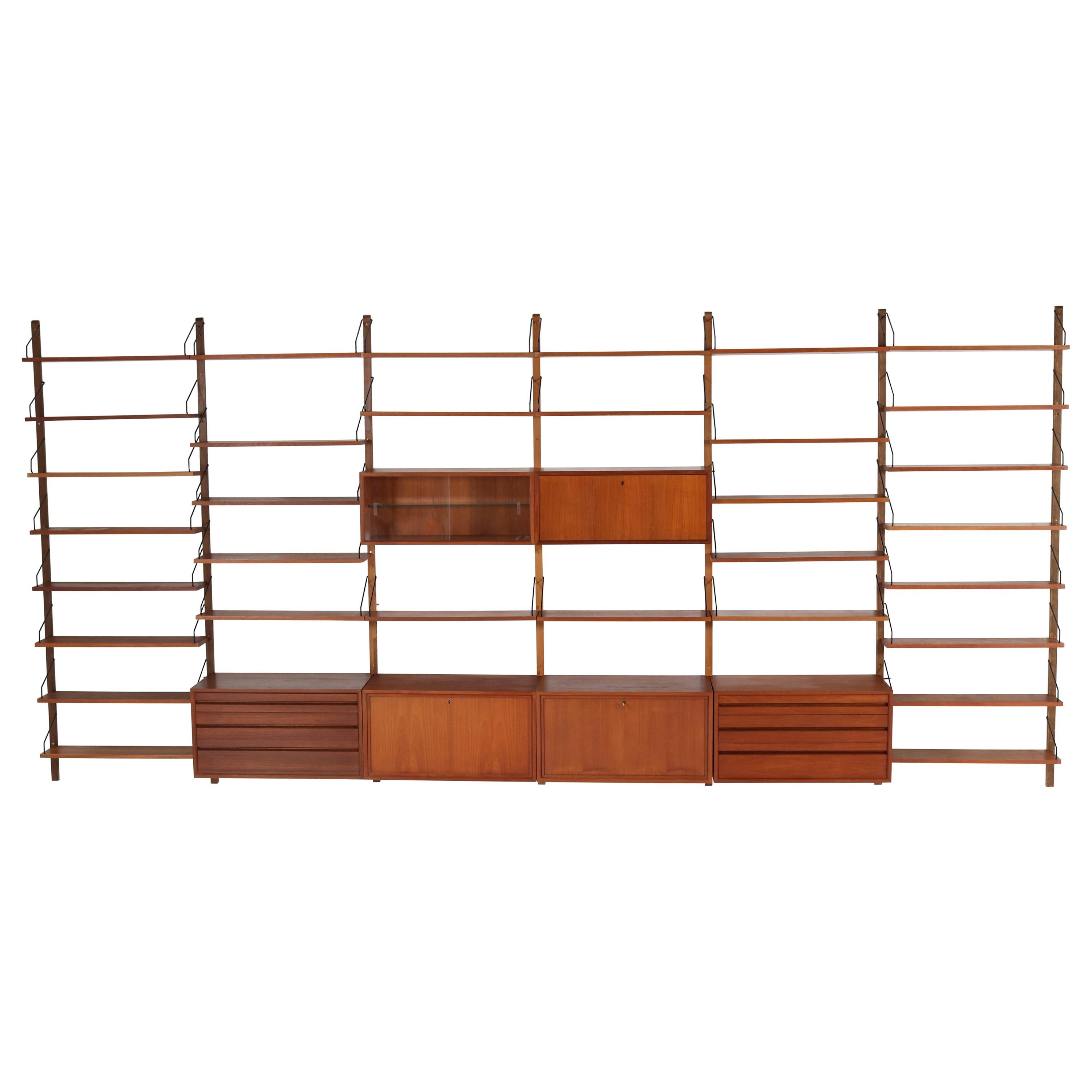 Large Teak Mid-Century Modern Royal Wall Unit by Poul Cadovius for Cado, 1960s