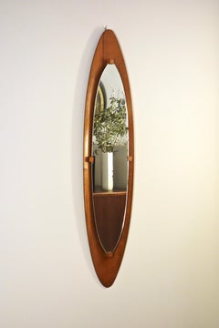 Large Teak Mirror by Franco Campo & Carlo Graffi for Home, Italy 1950's