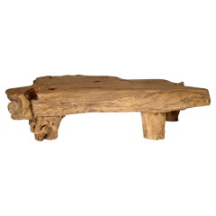 Large Teak Slab Coffee Table