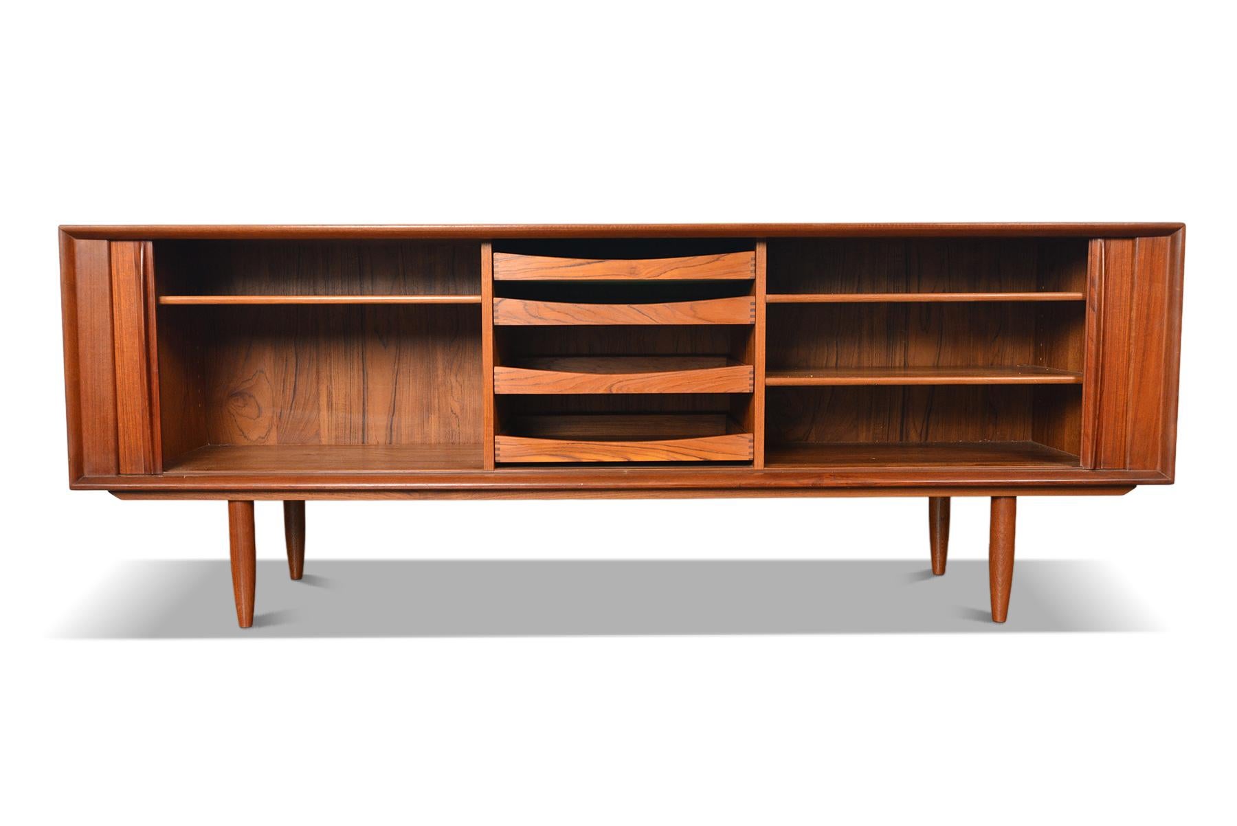 Large Teak Tambour Credenza by Bernhard Pedersen + Søn 1