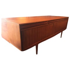 Large Teak Tambour Door Credenza Sideboard Danish Mid-Century Modern