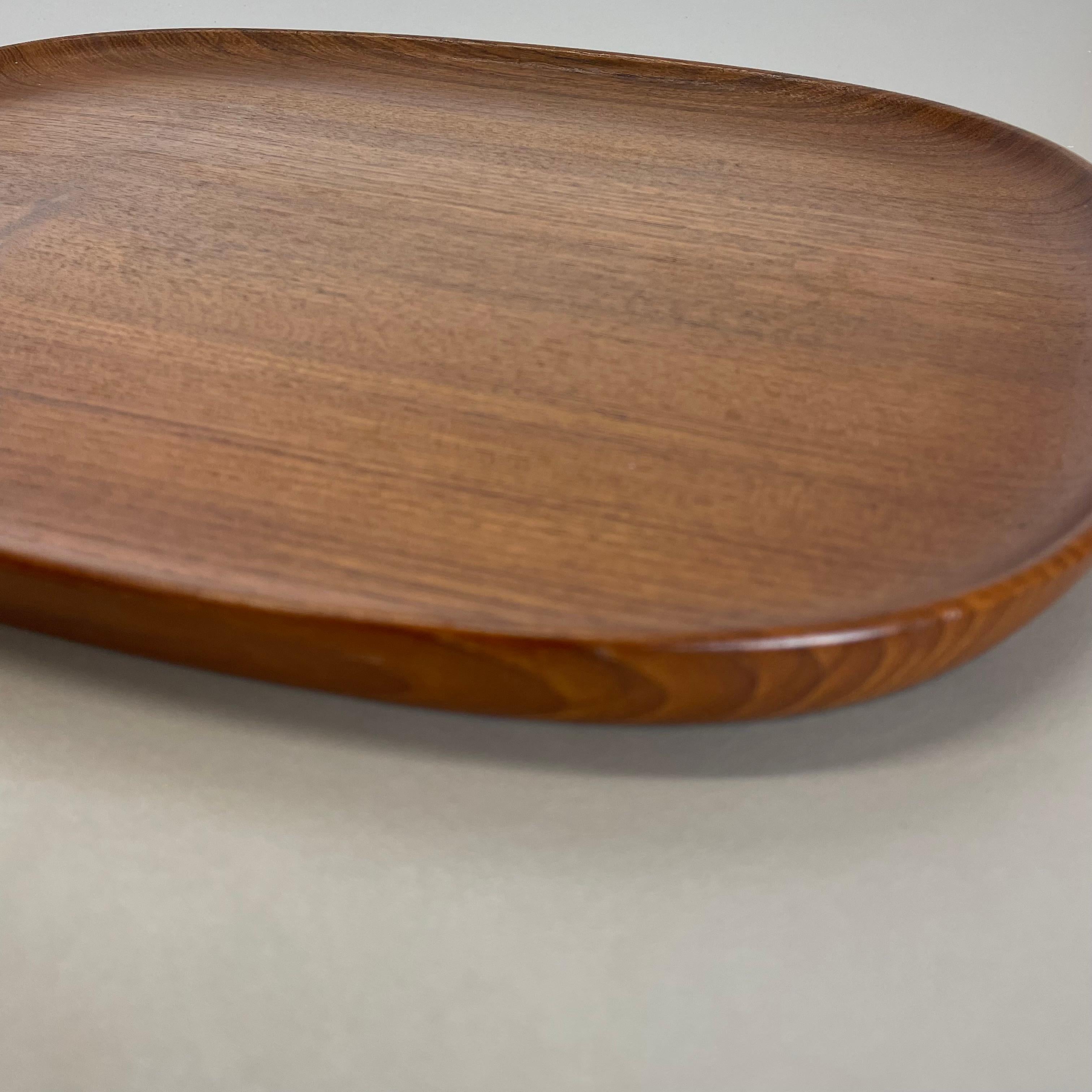 Large TEAK Tray Plate Element with Brass Handle by Carl Auböck, Austria, 1950s For Sale 1