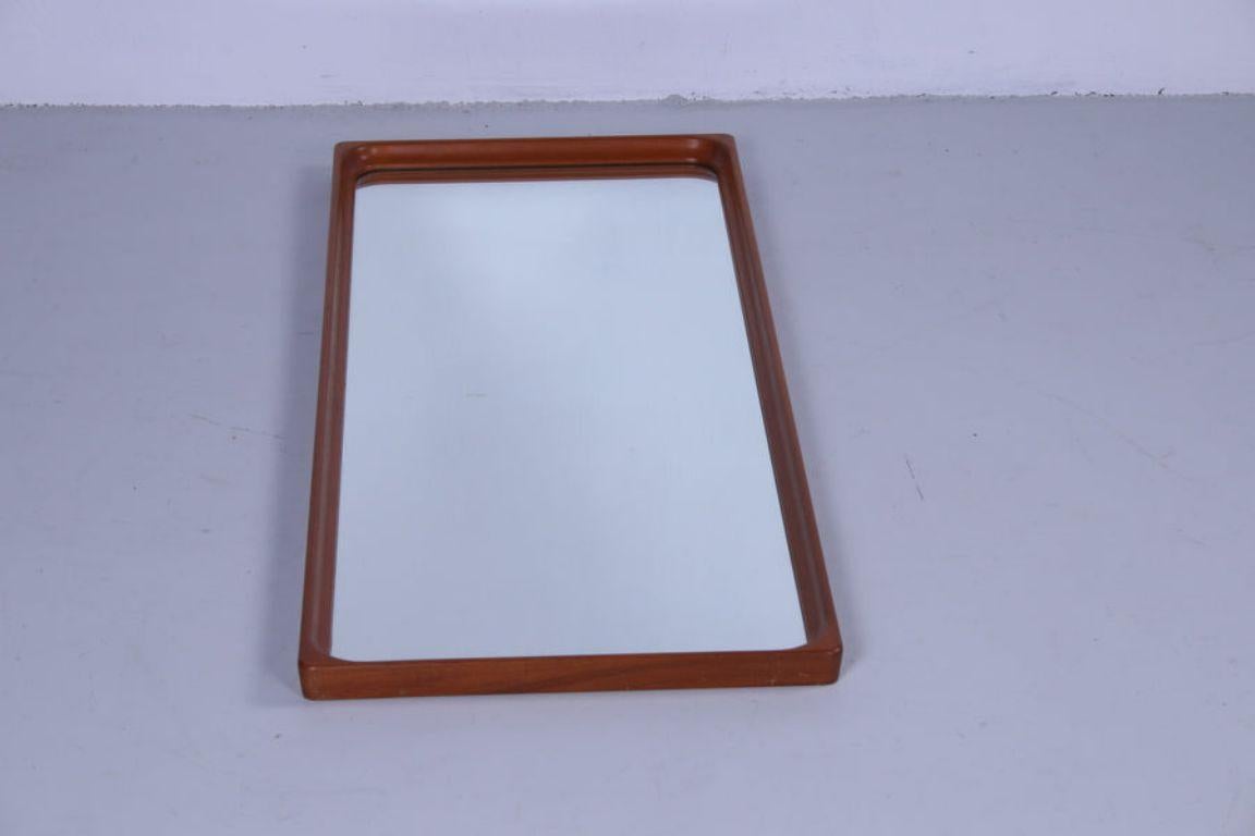 Large Teak Wall Mirror Markaryd Sweden 1960 In Good Condition For Sale In Oostrum-Venray, NL