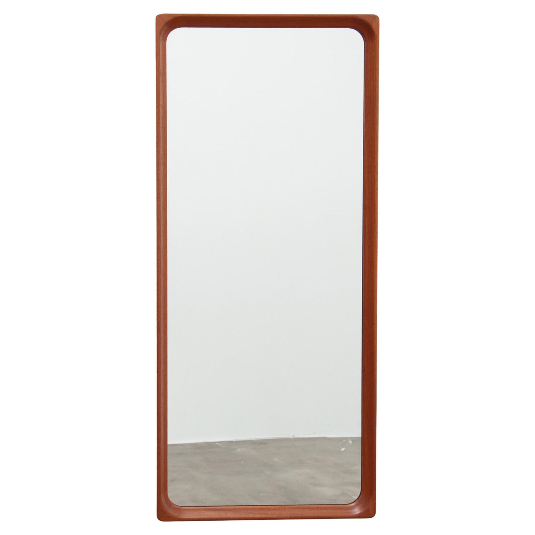 Large Teak Wall Mirror Markaryd Sweden 1960