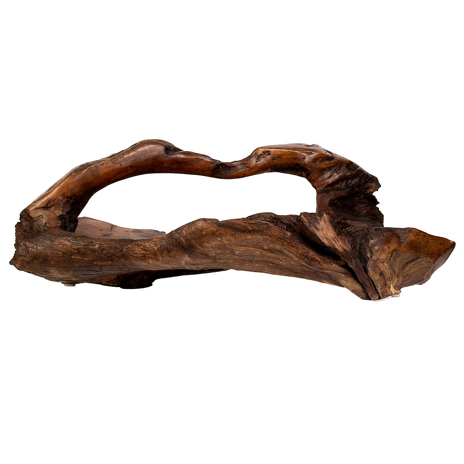 Large Teak Wood Handled Vessel or Platter 1