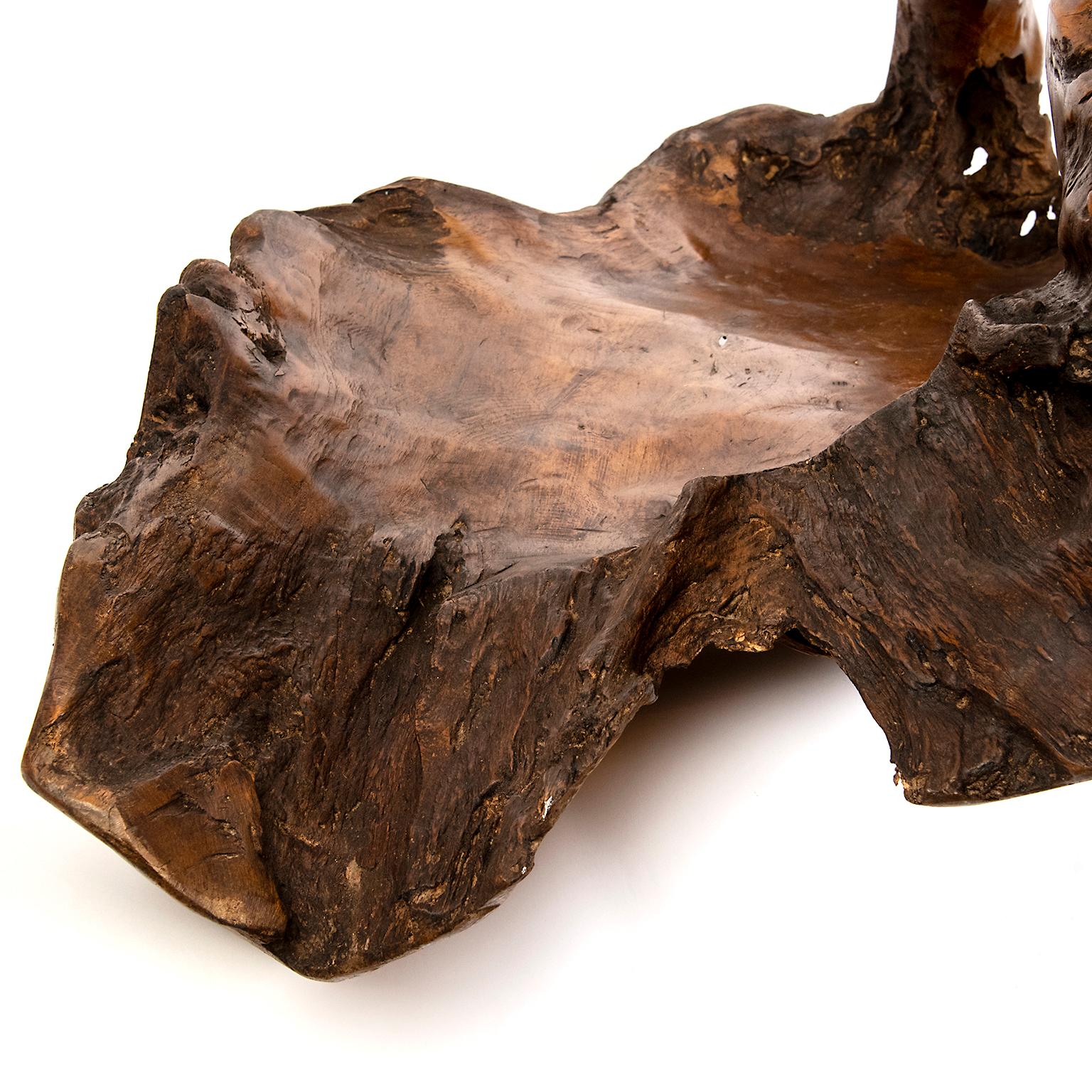 Large Teak Wood Handled Vessel or Platter 2