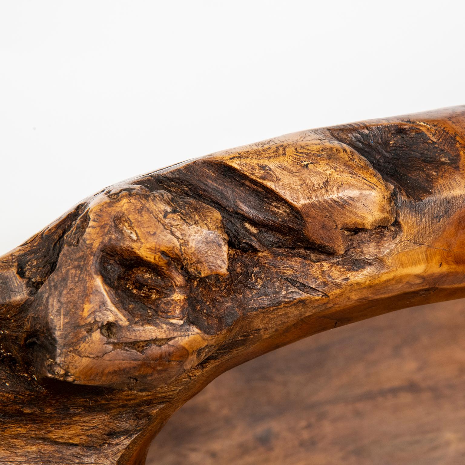 Large Teak Wood Handled Vessel or Platter 3