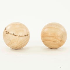 Large Teak Wood Marble Sphere 10" Diameter