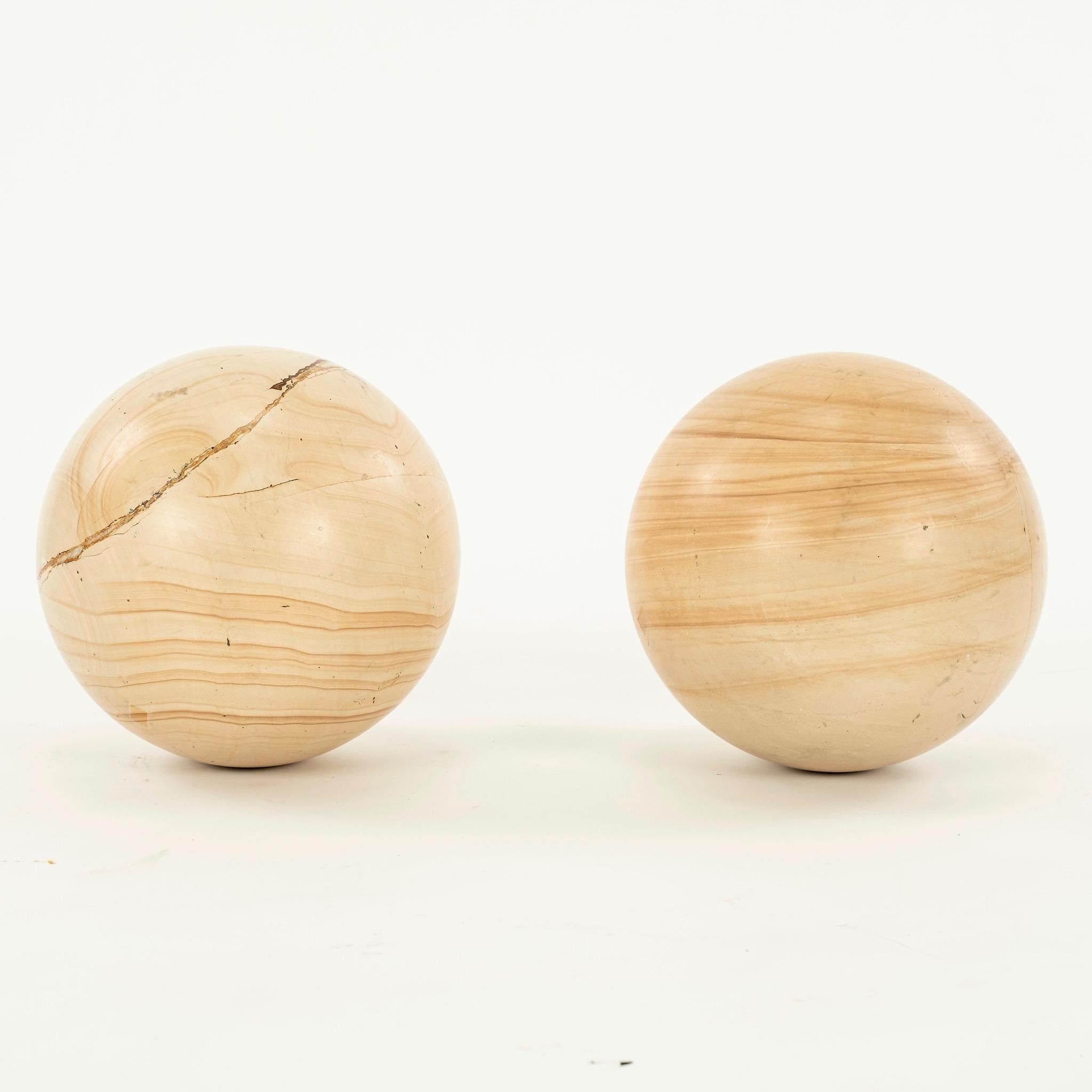 Lucidato Sfera di marmo in legno di teak di grandi dimensioni, diametro 10