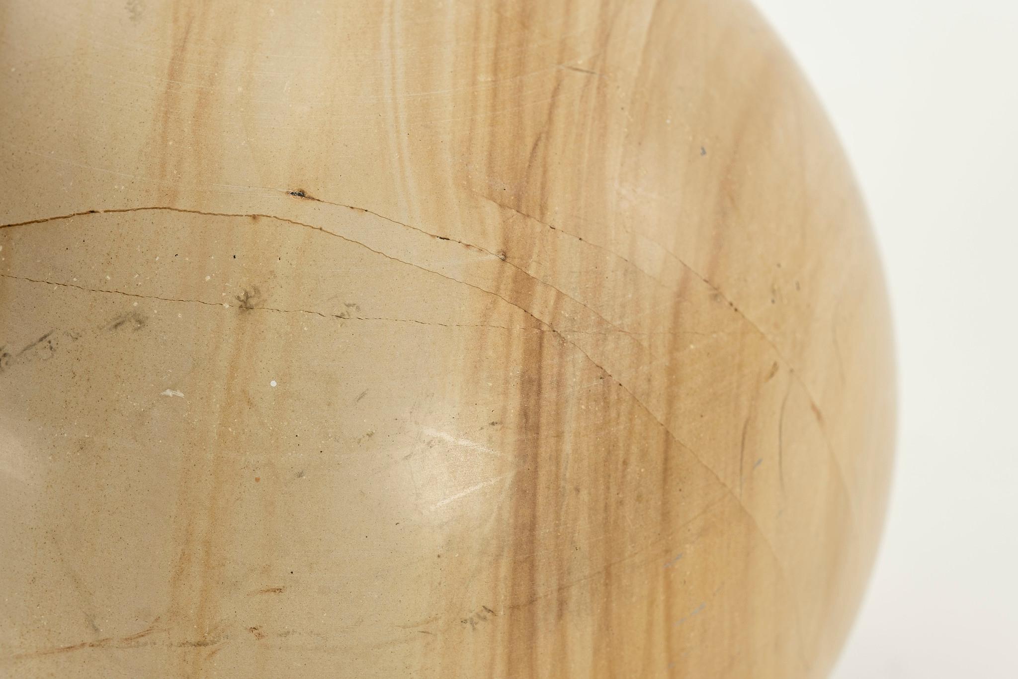 Sfera di marmo in legno di teak di grandi dimensioni, diametro 10