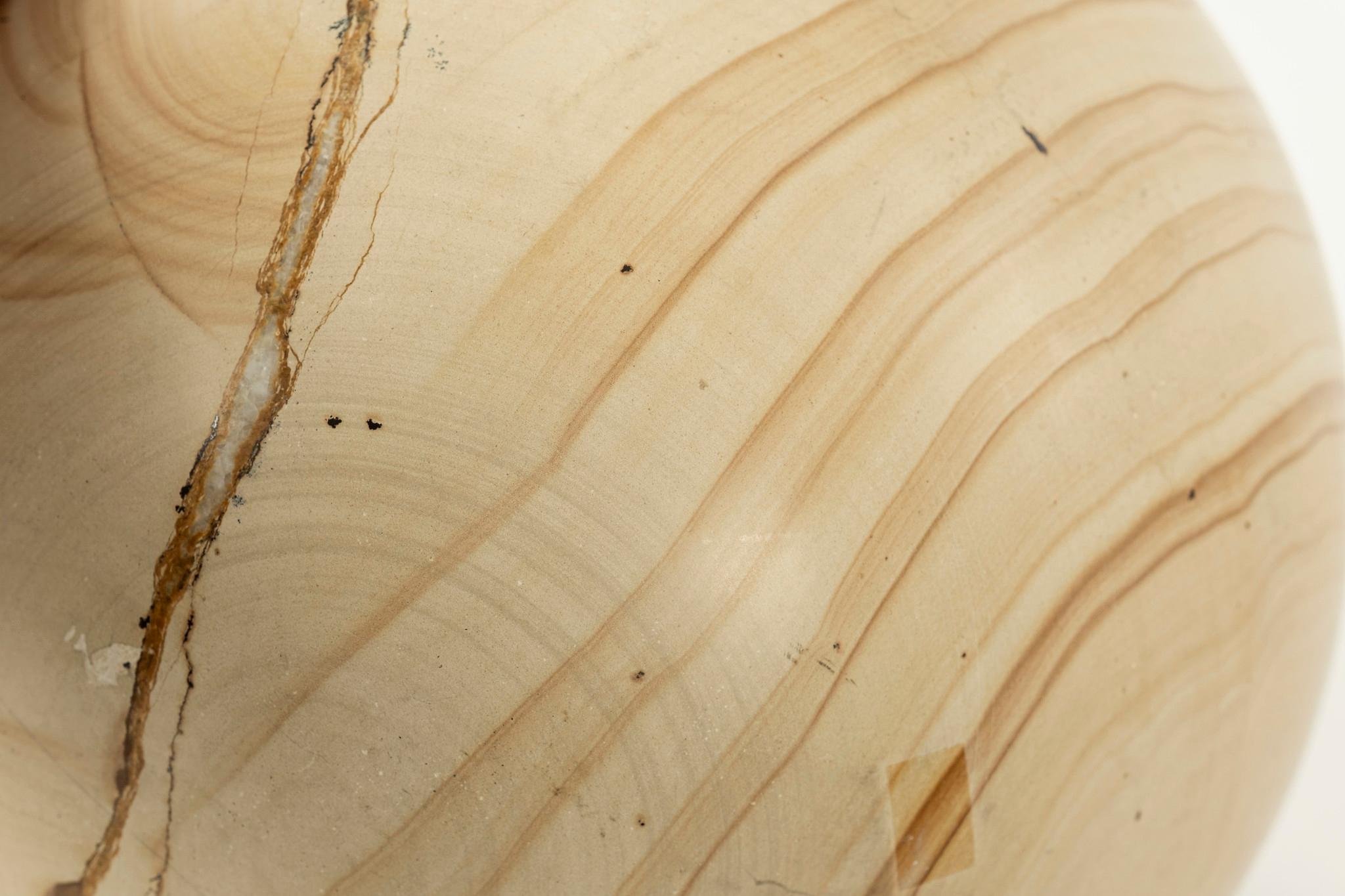 Marmo Sfera di marmo in legno di teak di grandi dimensioni, diametro 10