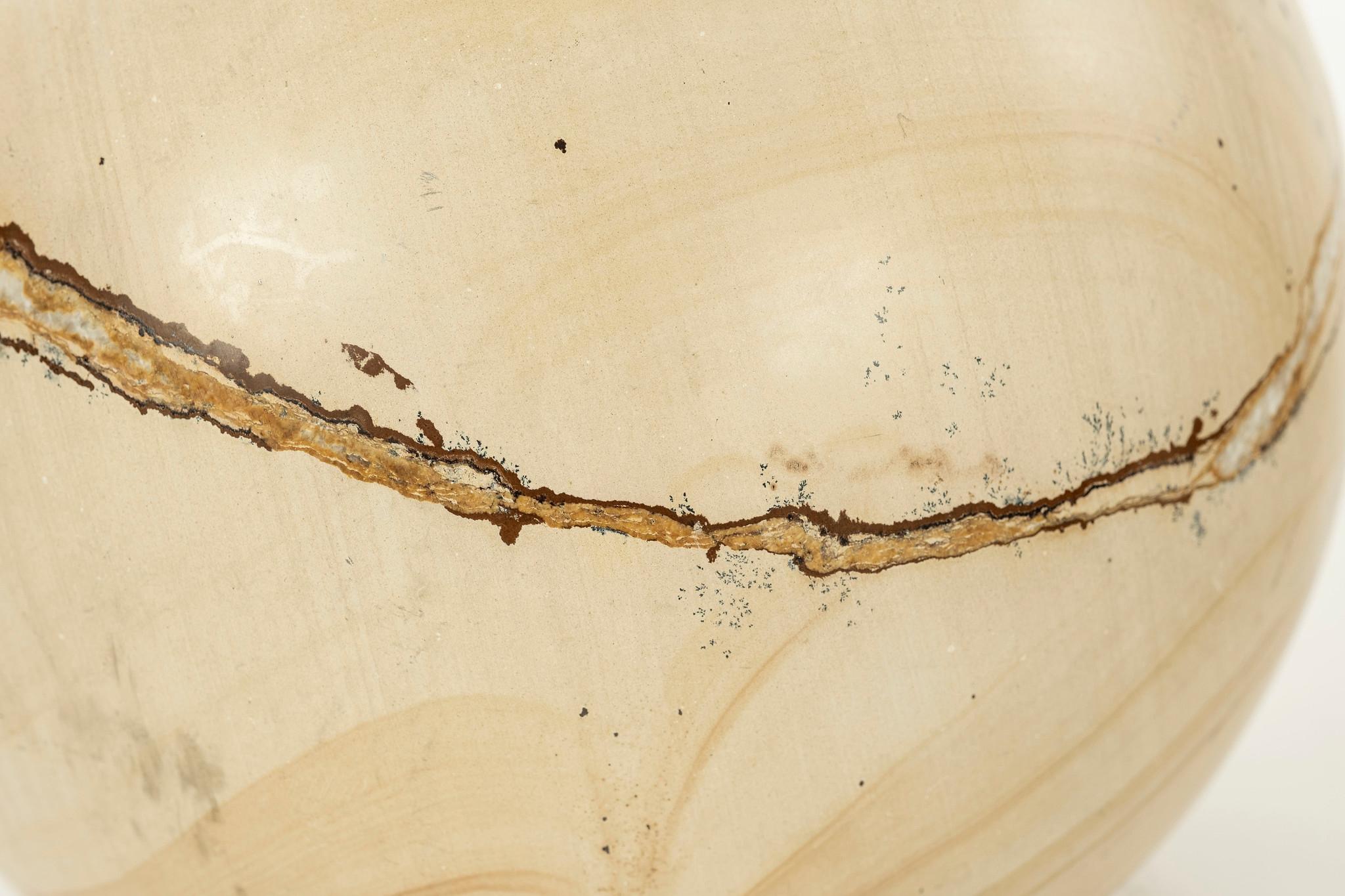 Sfera di marmo in legno di teak di grandi dimensioni, diametro 10