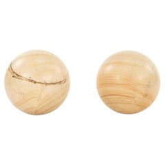 Large Teak Wood Marble Sphere 10" Diameter