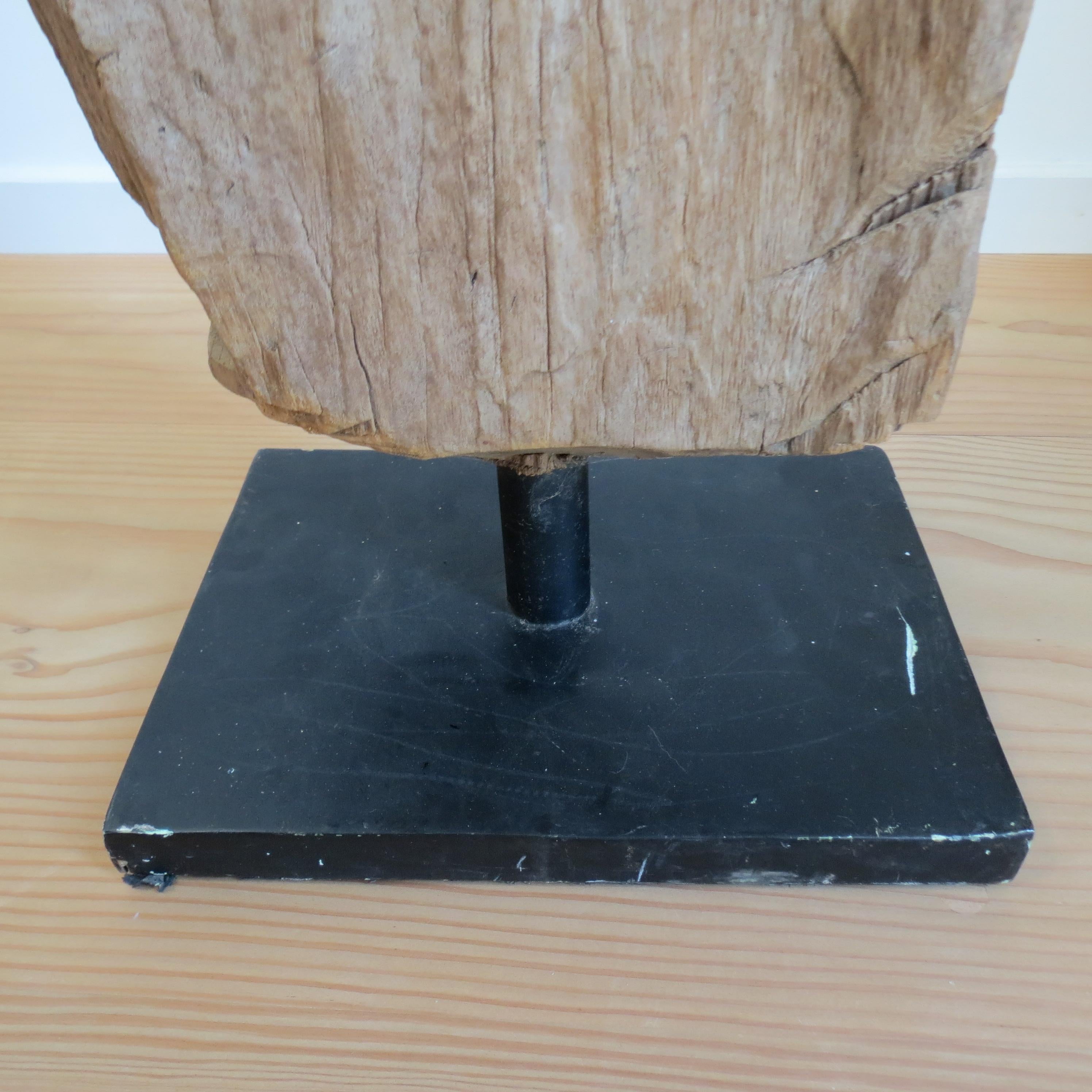 Grande sculpture en bois de teck naturel Forme organique 1970 en vente 4