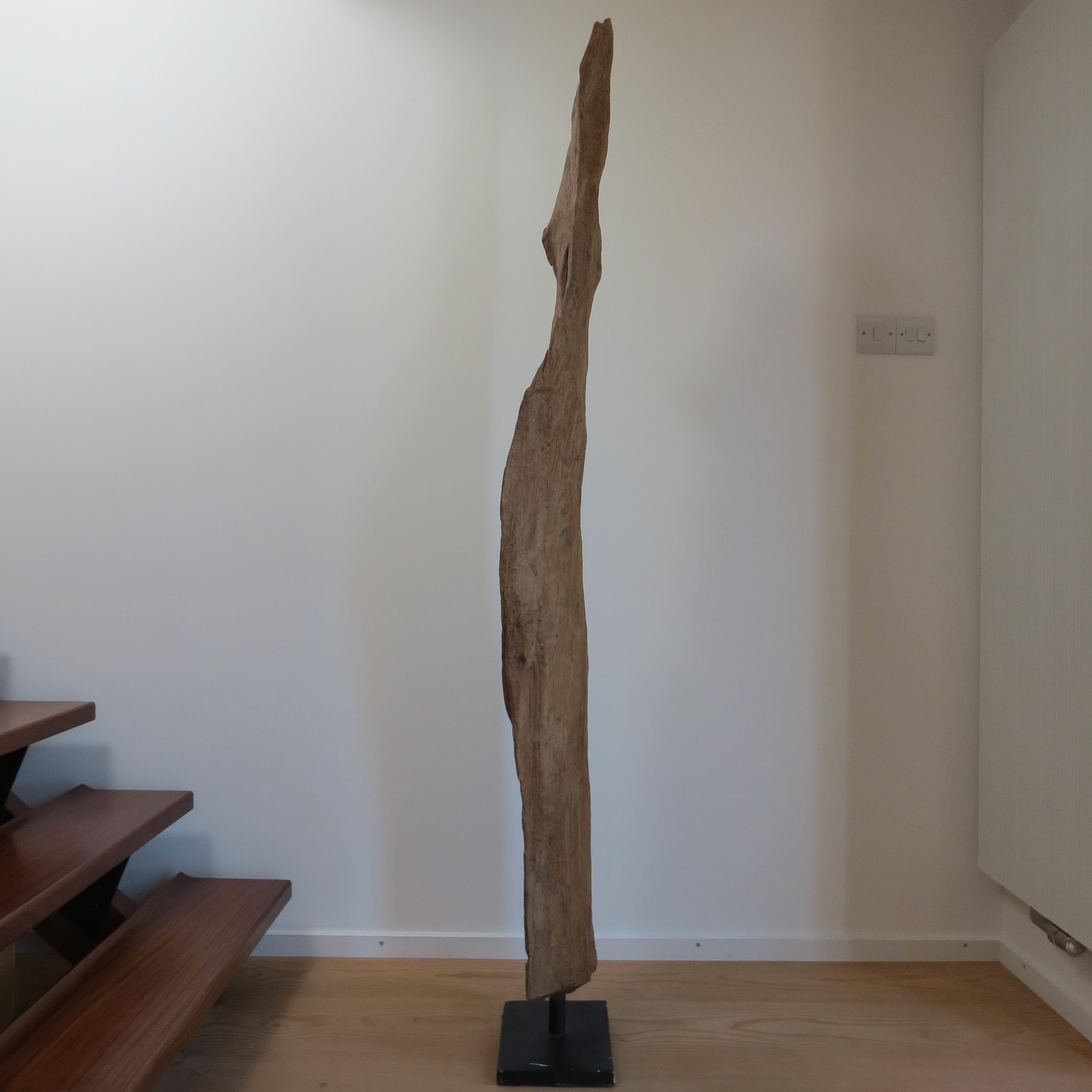 Grande sculpture en bois de teck naturel Forme organique 1970 en vente 10